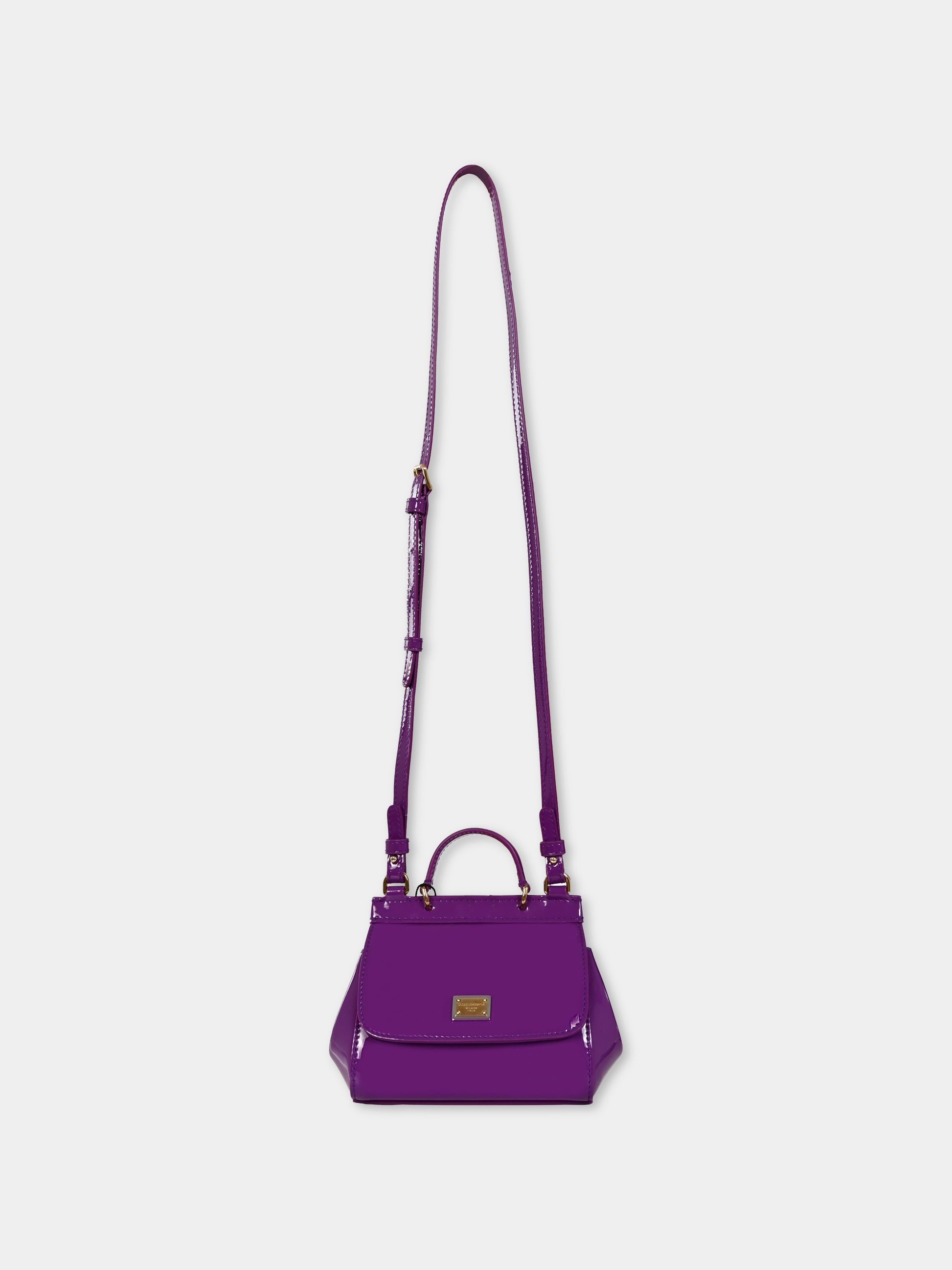 Borsa Sicily viola per bambina con logo,Dolce & Gabbana Kids,EB0003 A1067 8H438