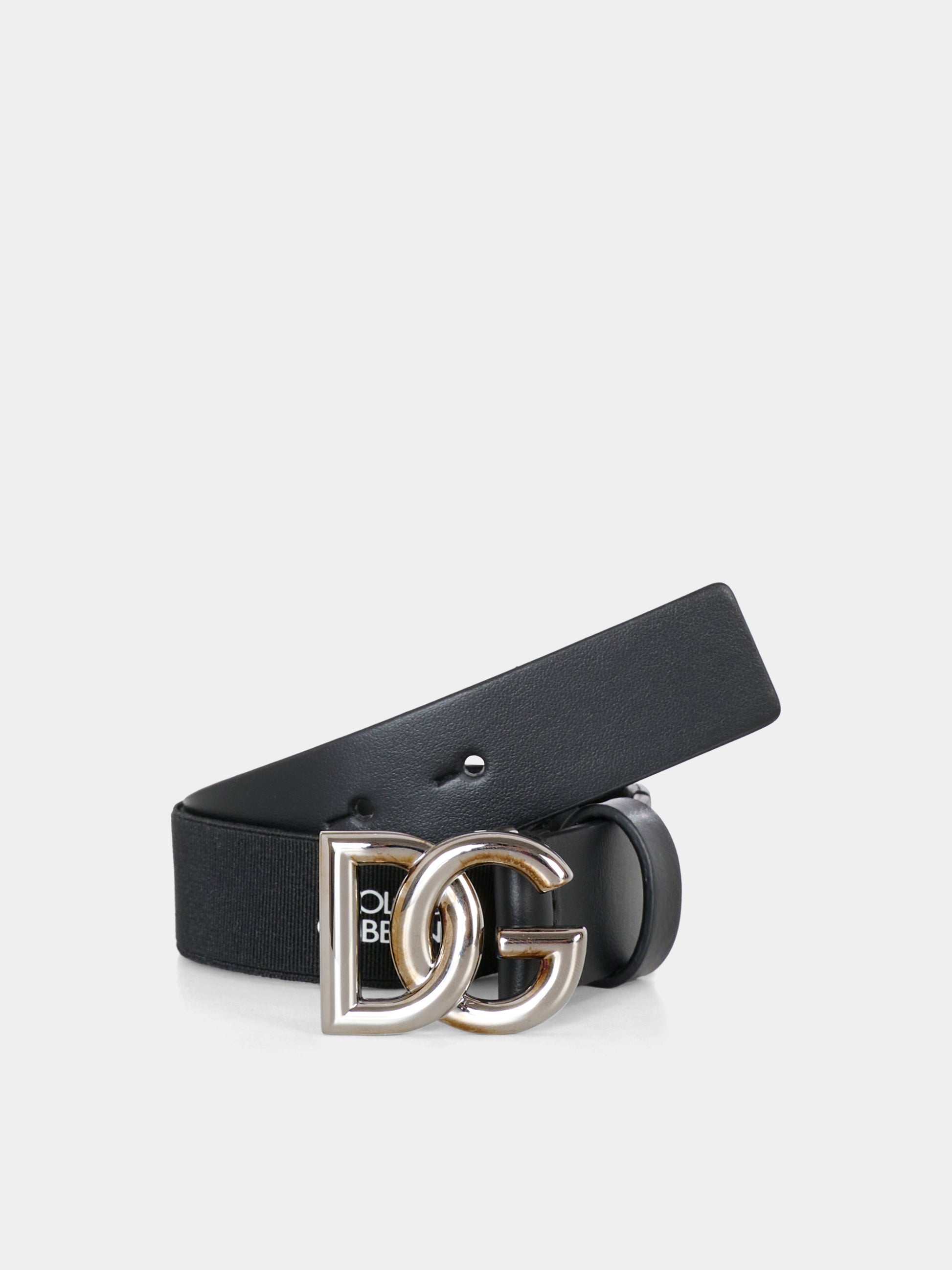 Cintura nera per bamino con logo bianco,Dolce & Gabbana Kids,EC0083 AF841 80999