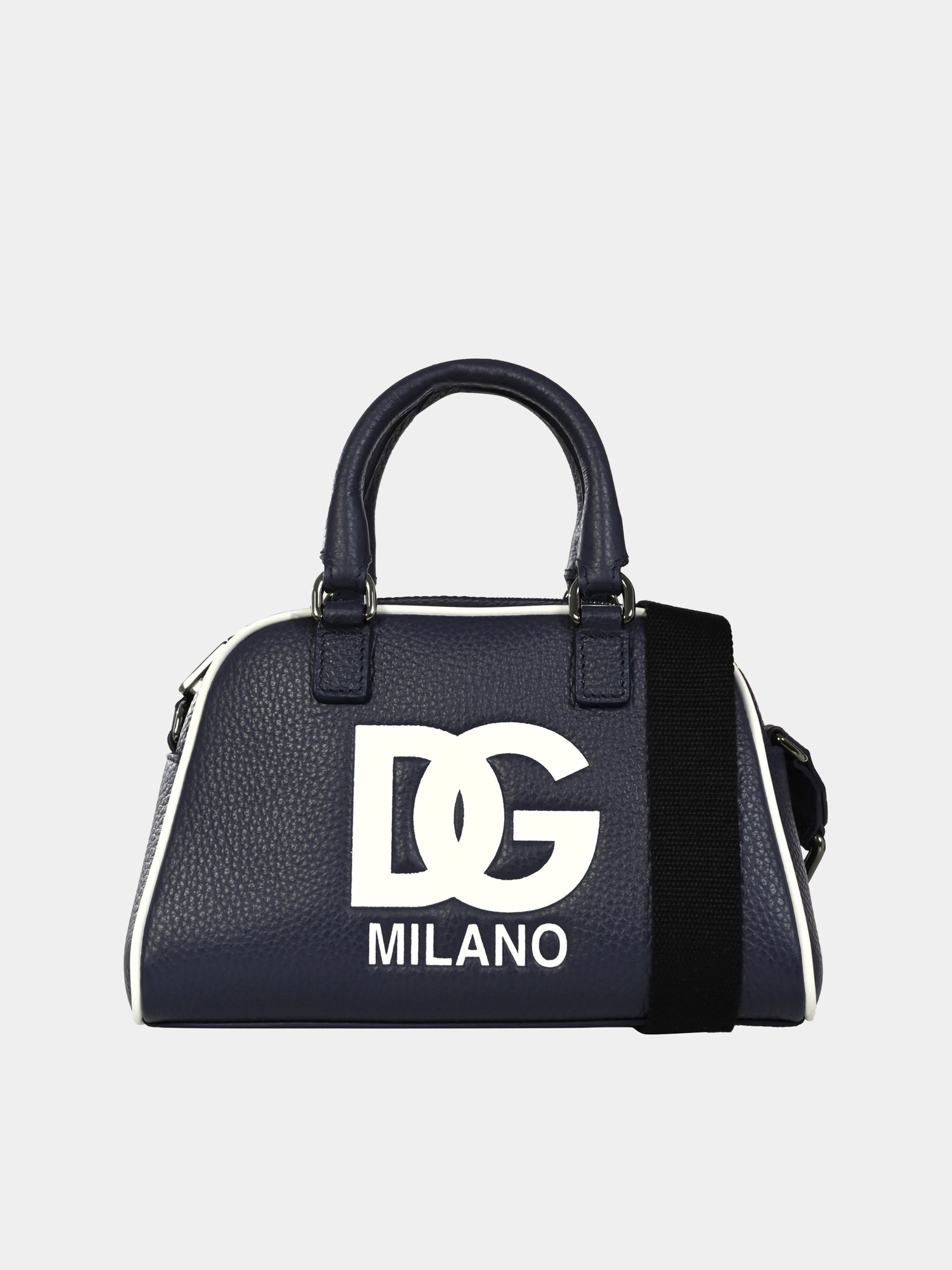Borsa blu per bambina con logo DG,Dolce & Gabbana Kids,EB0250 AI218 80650