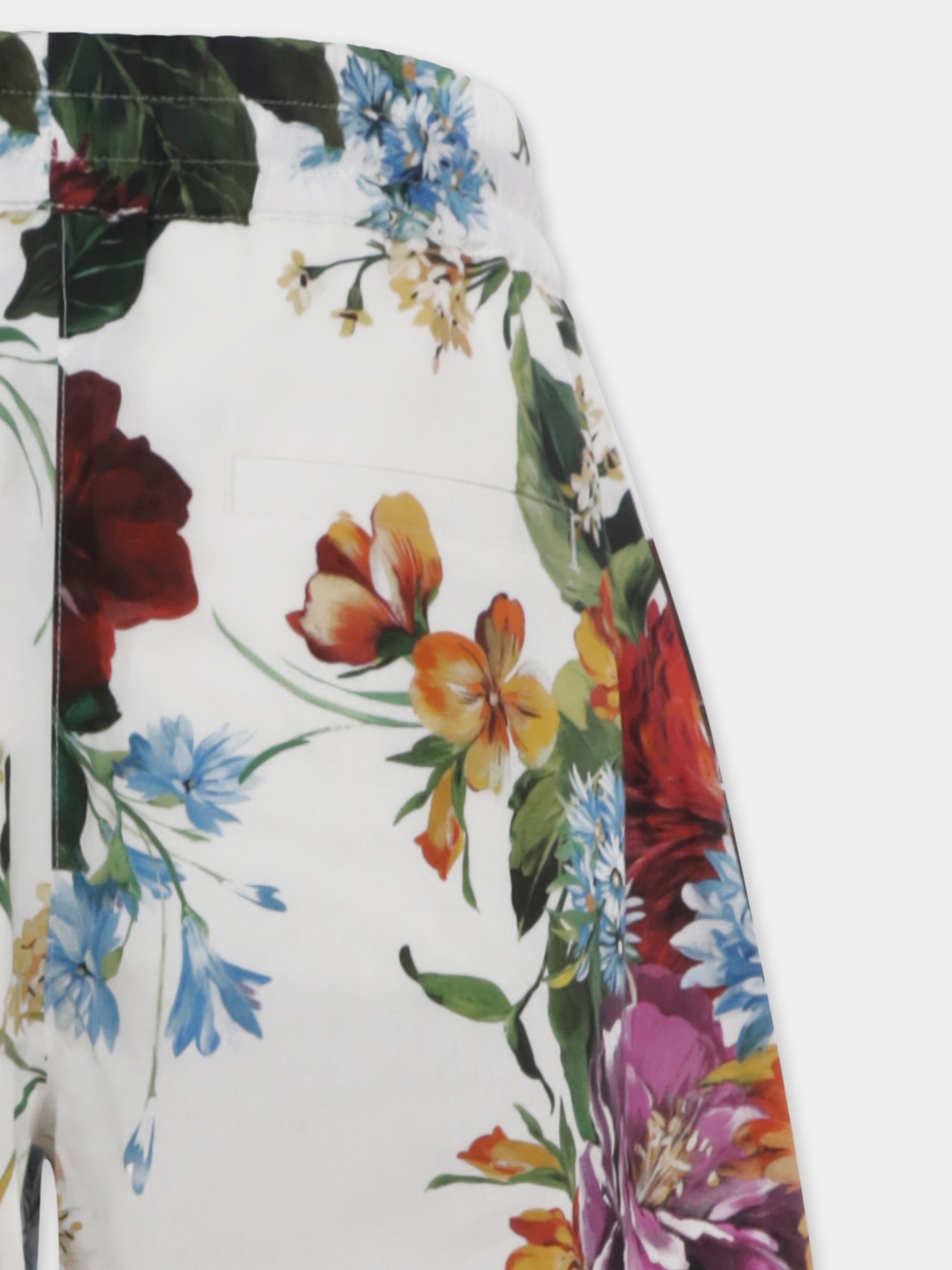 Pantaloni avorio per bambina con stampa floreale,Dolce & Gabbana Kids,L53P50 HS5TV HA5PC