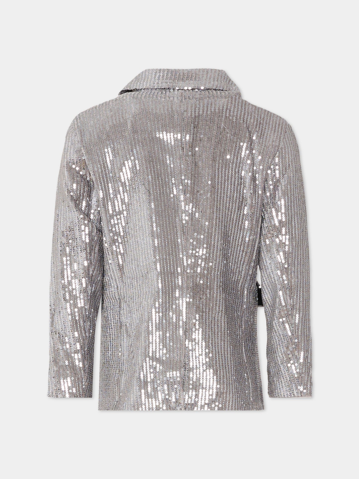 Giacca argento per bambina con paillettes,Dkny,D62375 016