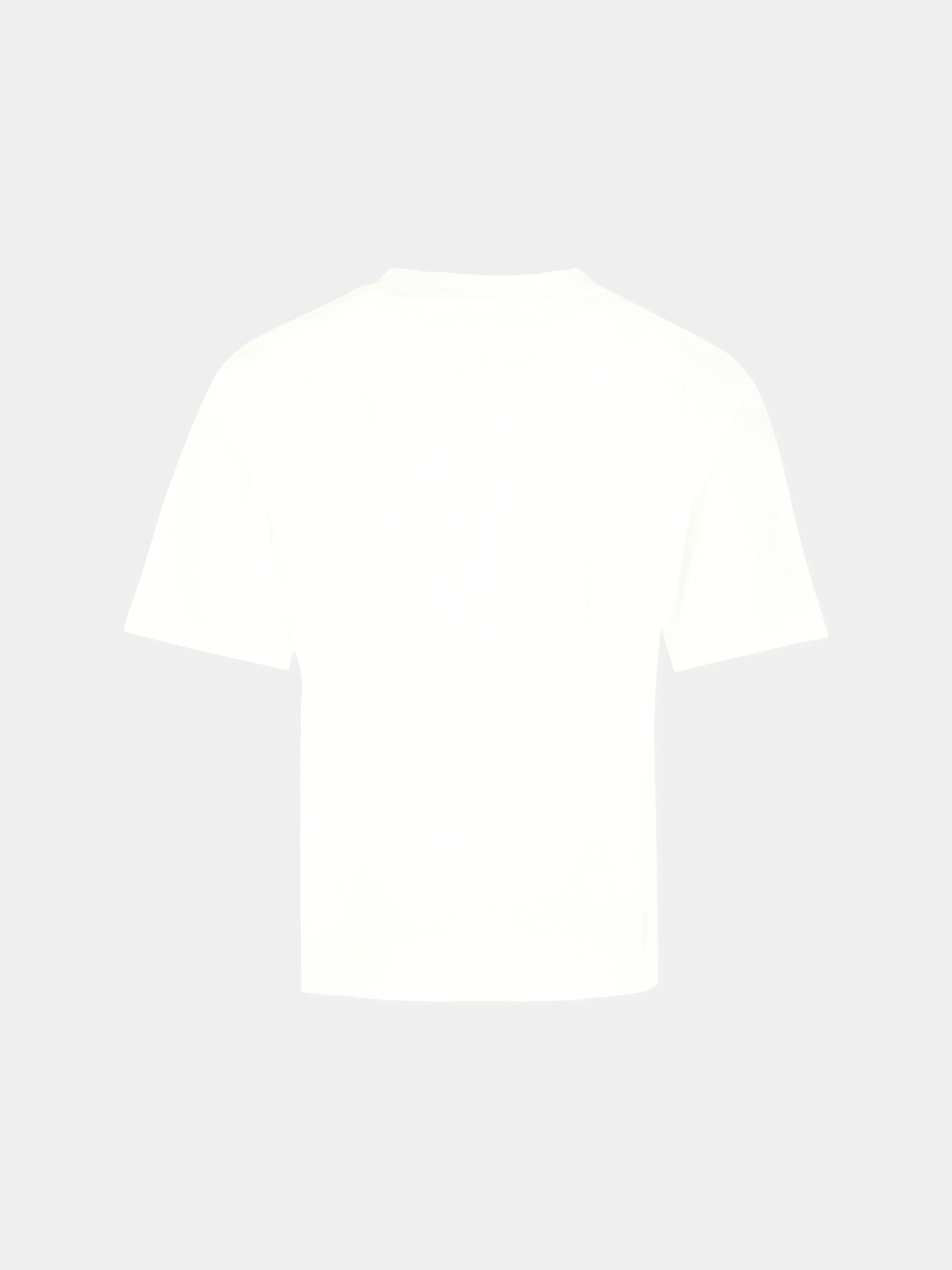 T-shirt bianca per bambina con logo e cuore,Dkny,D62417 10B