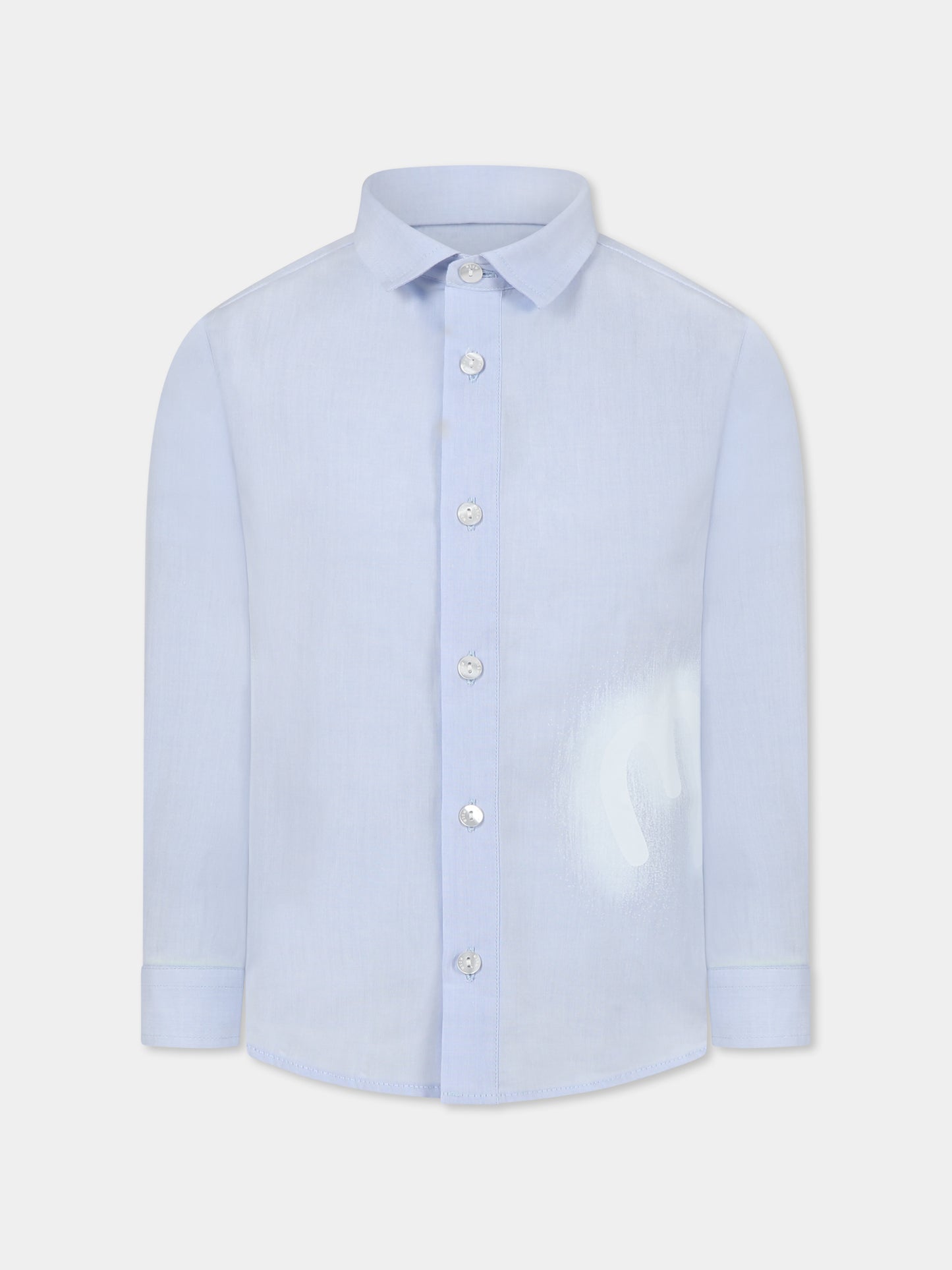 Chemise bleu clair pour garçon avec logo