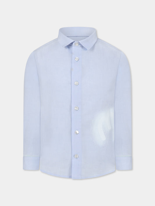 Chemise bleu clair pour garçon avec logo