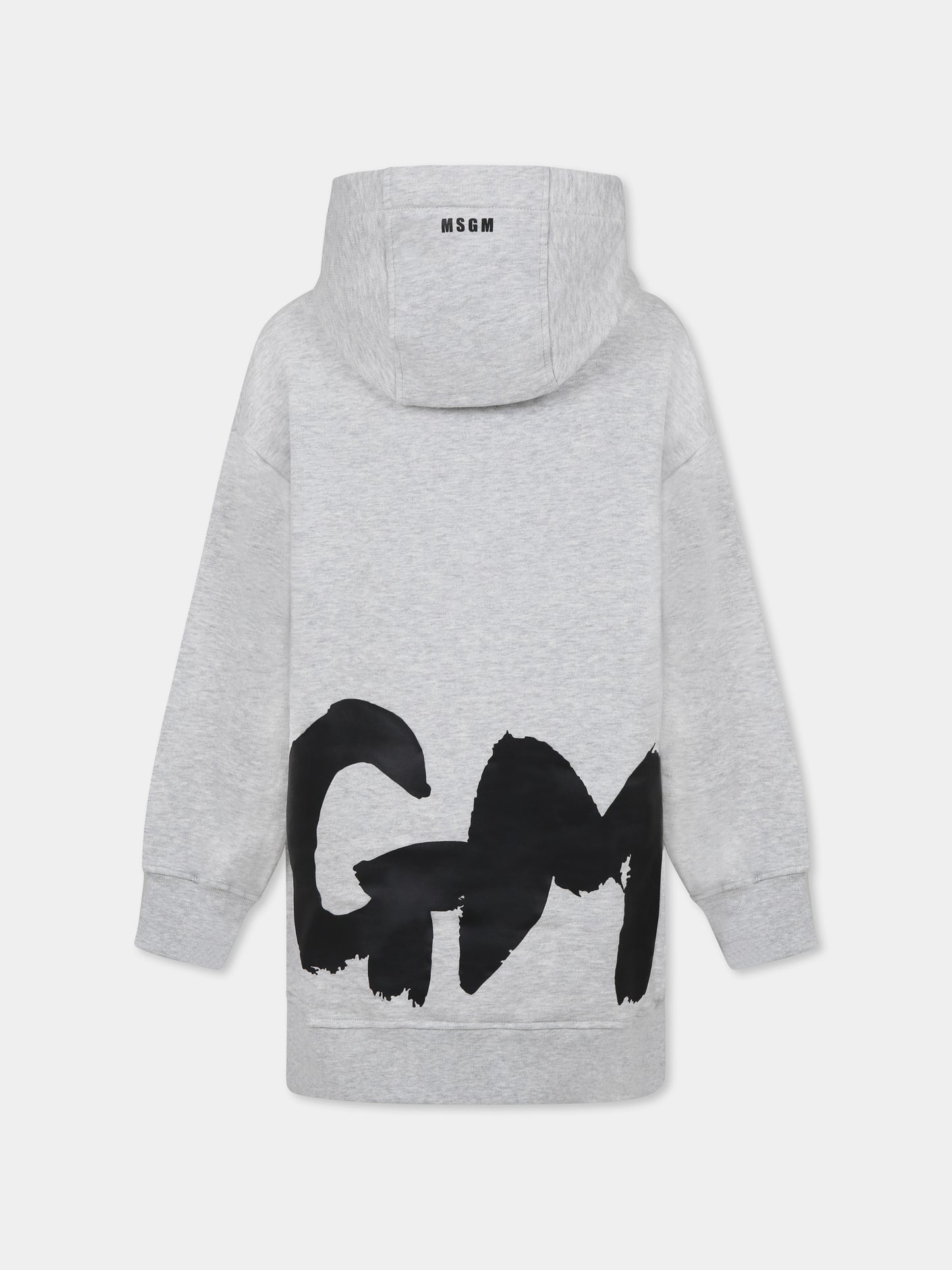 Vestito grigio per bambina con logo,Msgm Kids,F4MSJGDR070 107