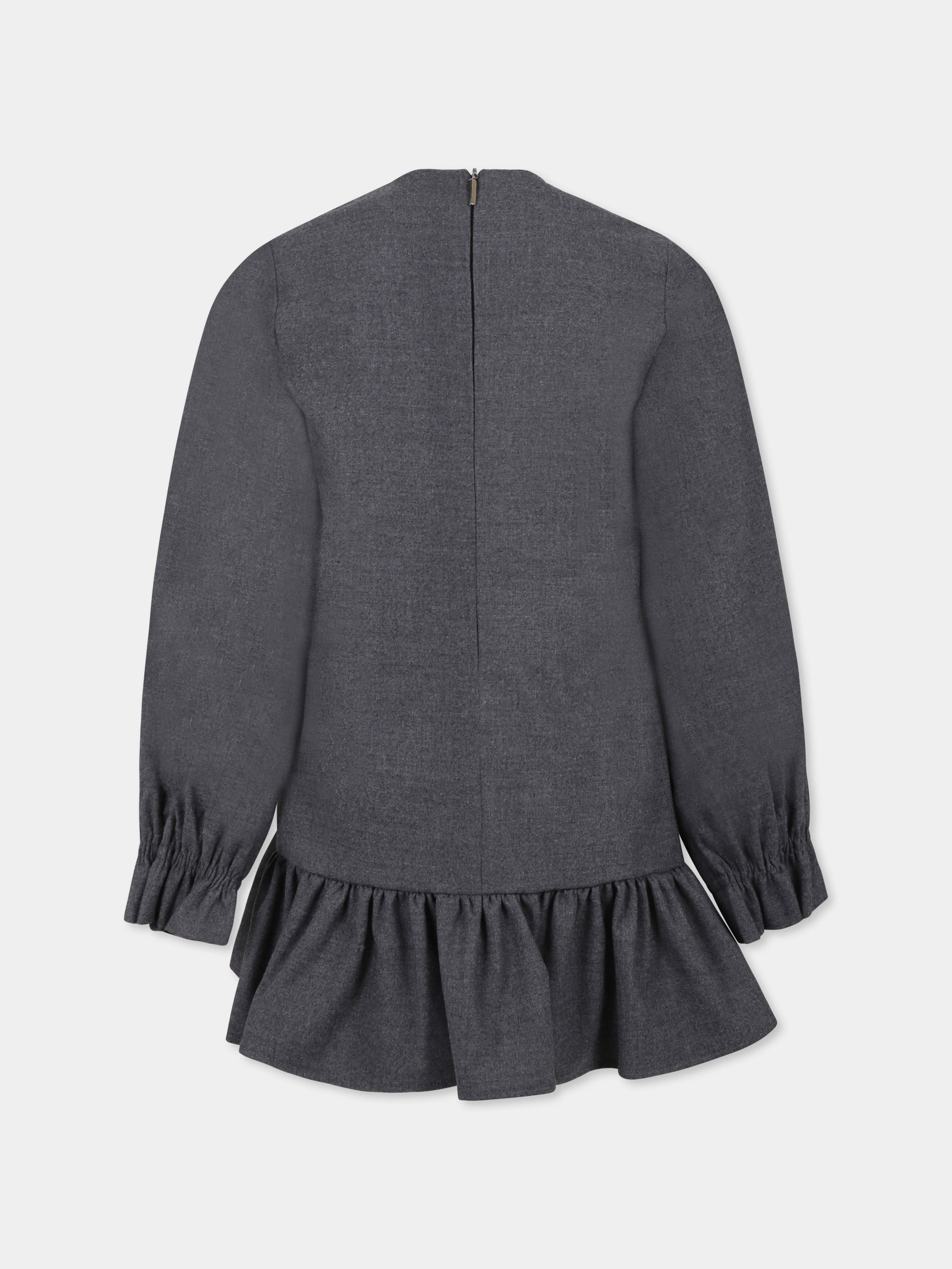 Vestito grigio per bambina con logo,Msgm Kids,F4MSJGDR215 101