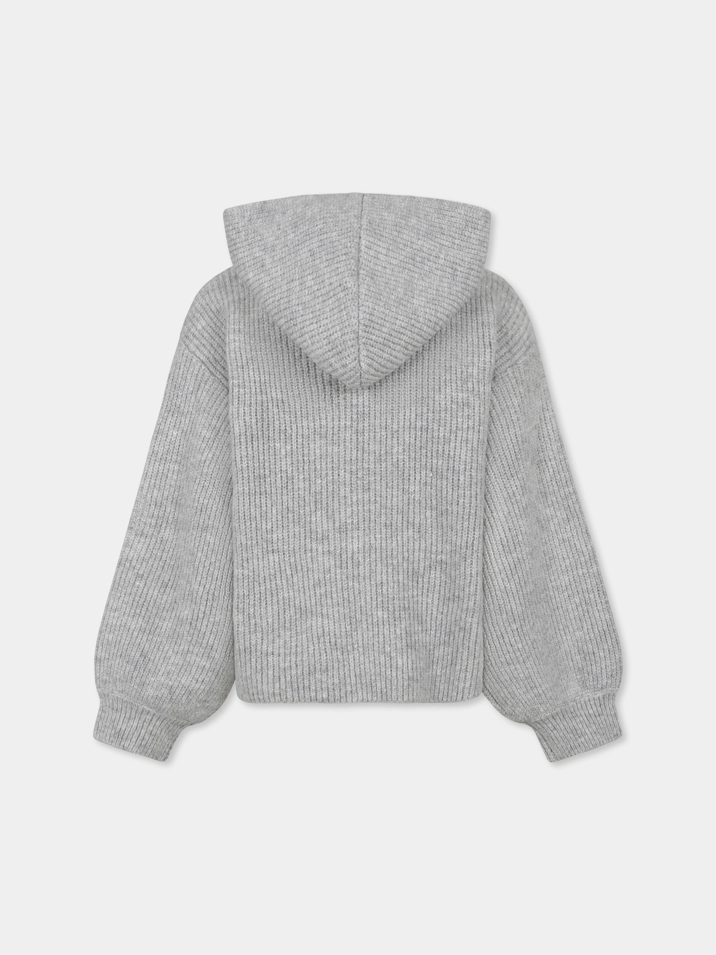 Maglione crop grigio per bambina con logo,Msgm Kids,F4MSJGJP078 107