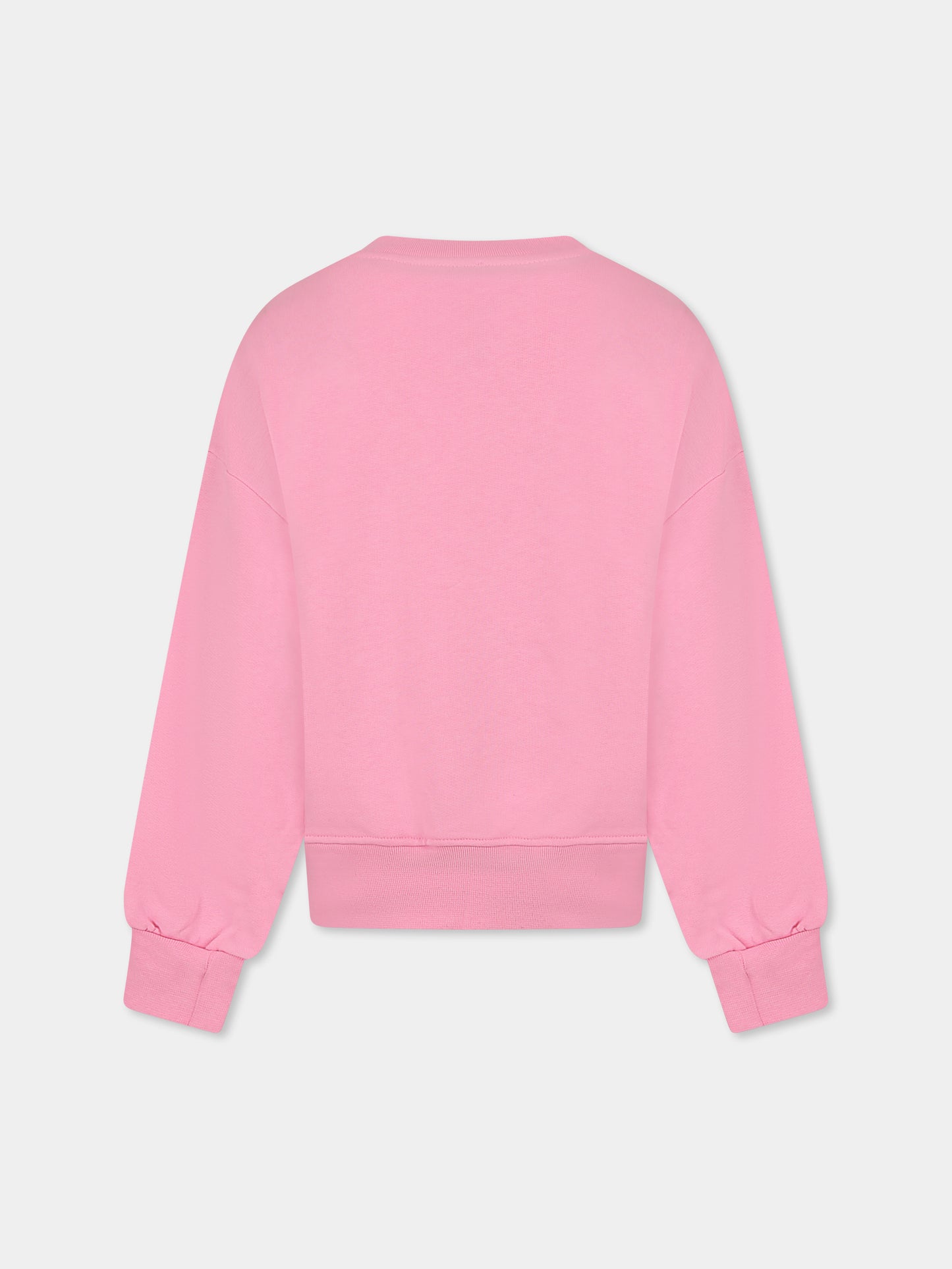 Sweat rose pour fille avec logo