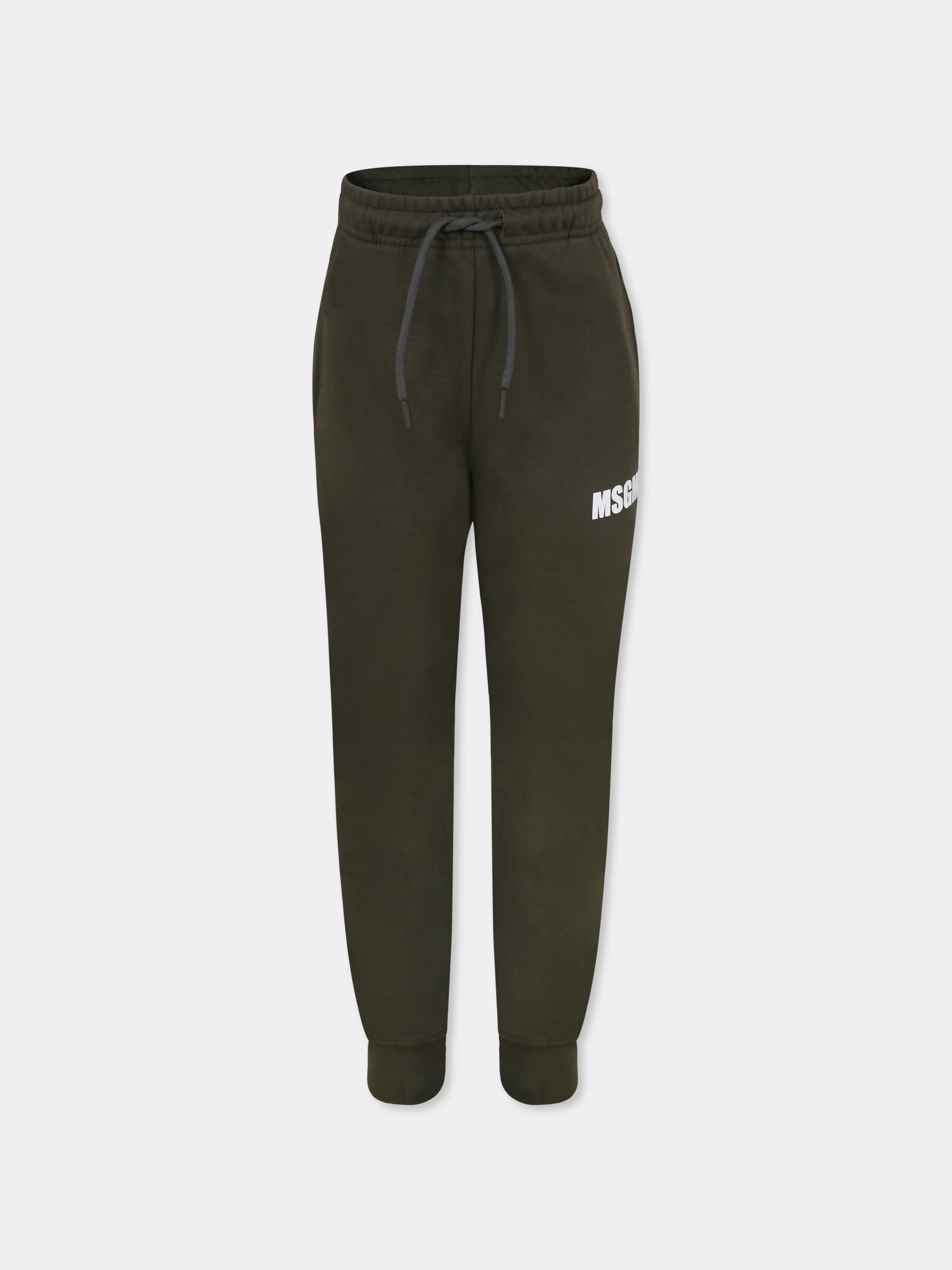 Pantaloni verdi per bambini con logo,Msgm Kids,F4MSJUFP062 082