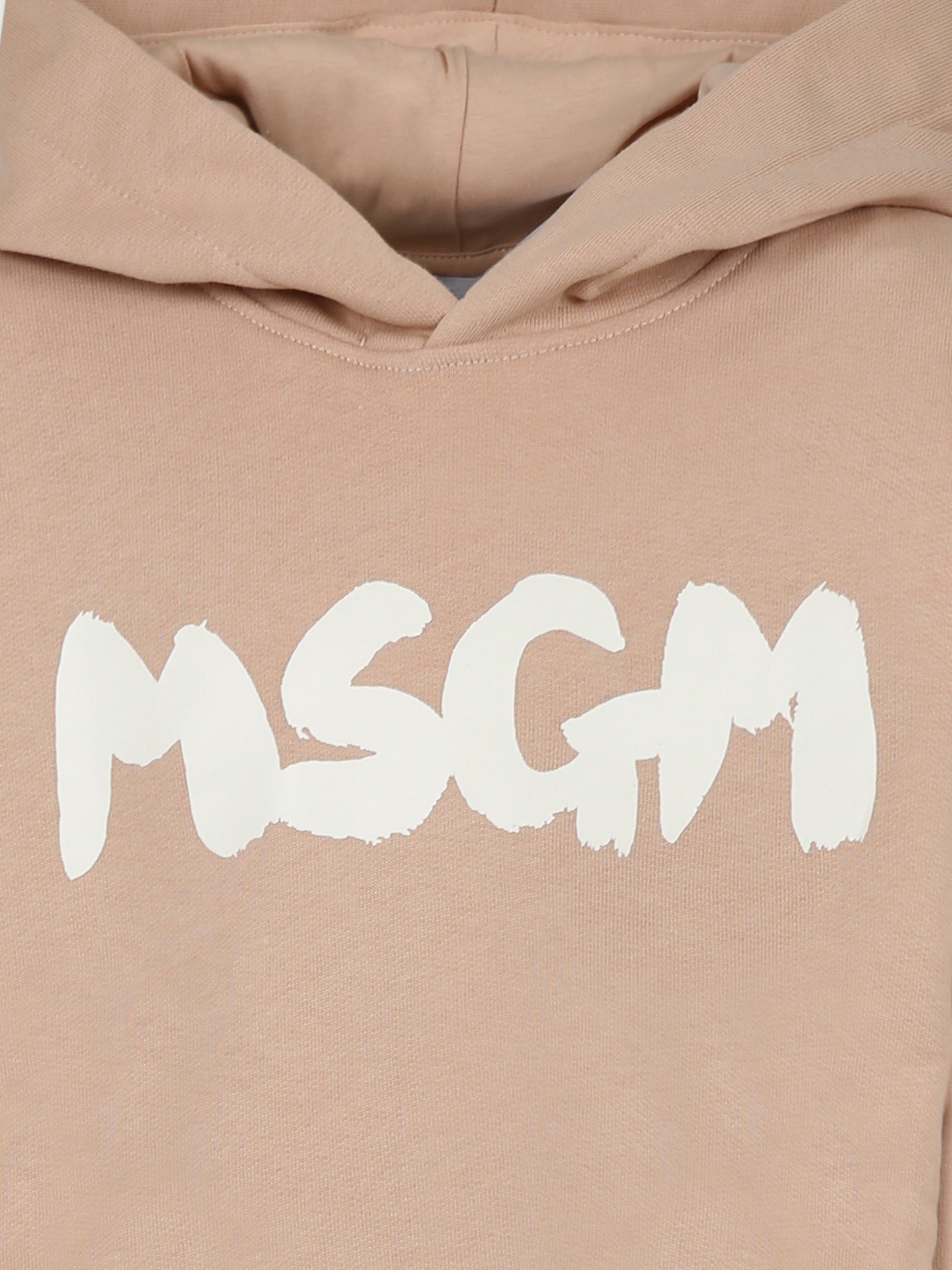 Felpa beige per bambini con logo,Msgm Kids,F4MSJUHS057 015