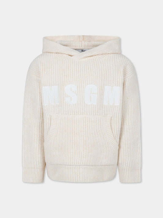 Pull ivoire pour enfants avec logo