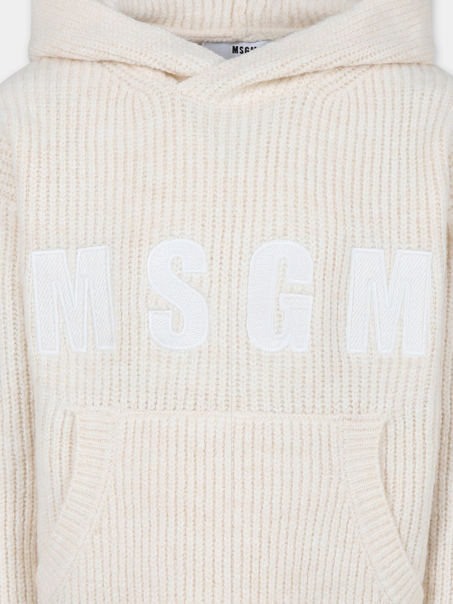 Pull ivoire pour enfants avec logo