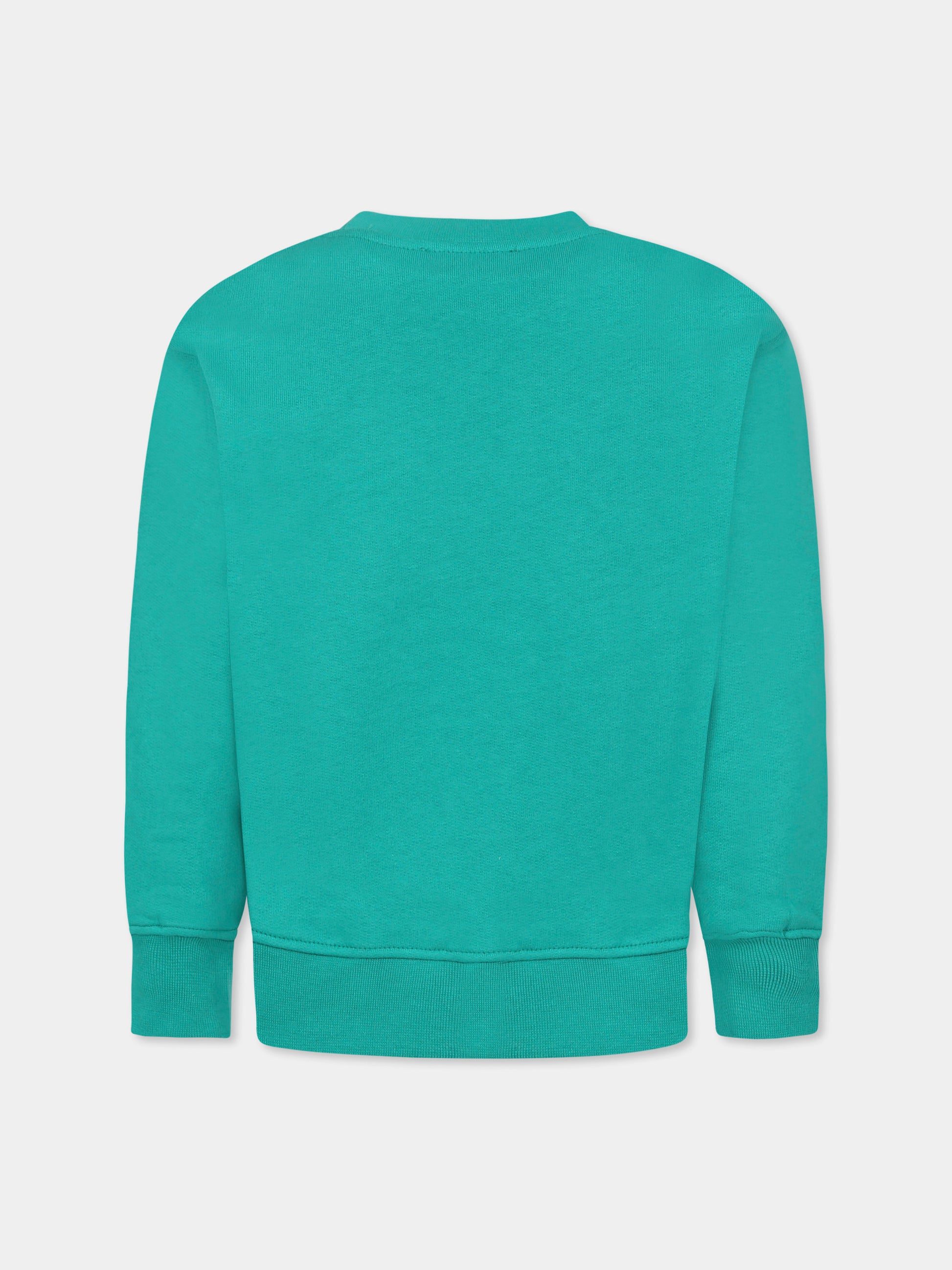 Felpa verde per bambini con logo,Msgm Kids,F4MSJUSW060 080