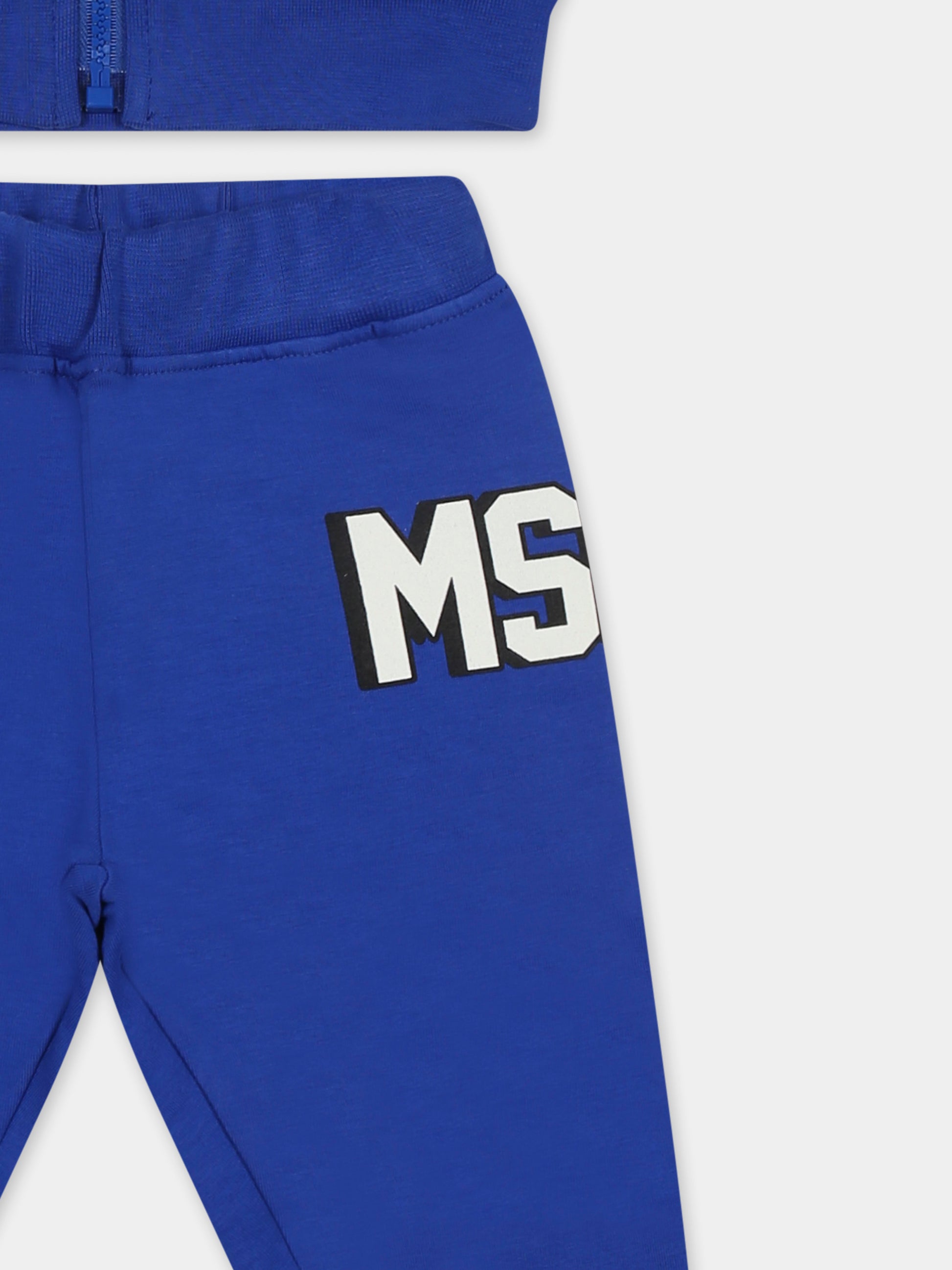 Completo blu per neonato con logo,Msgm Kids,F4MSNBSF267 130