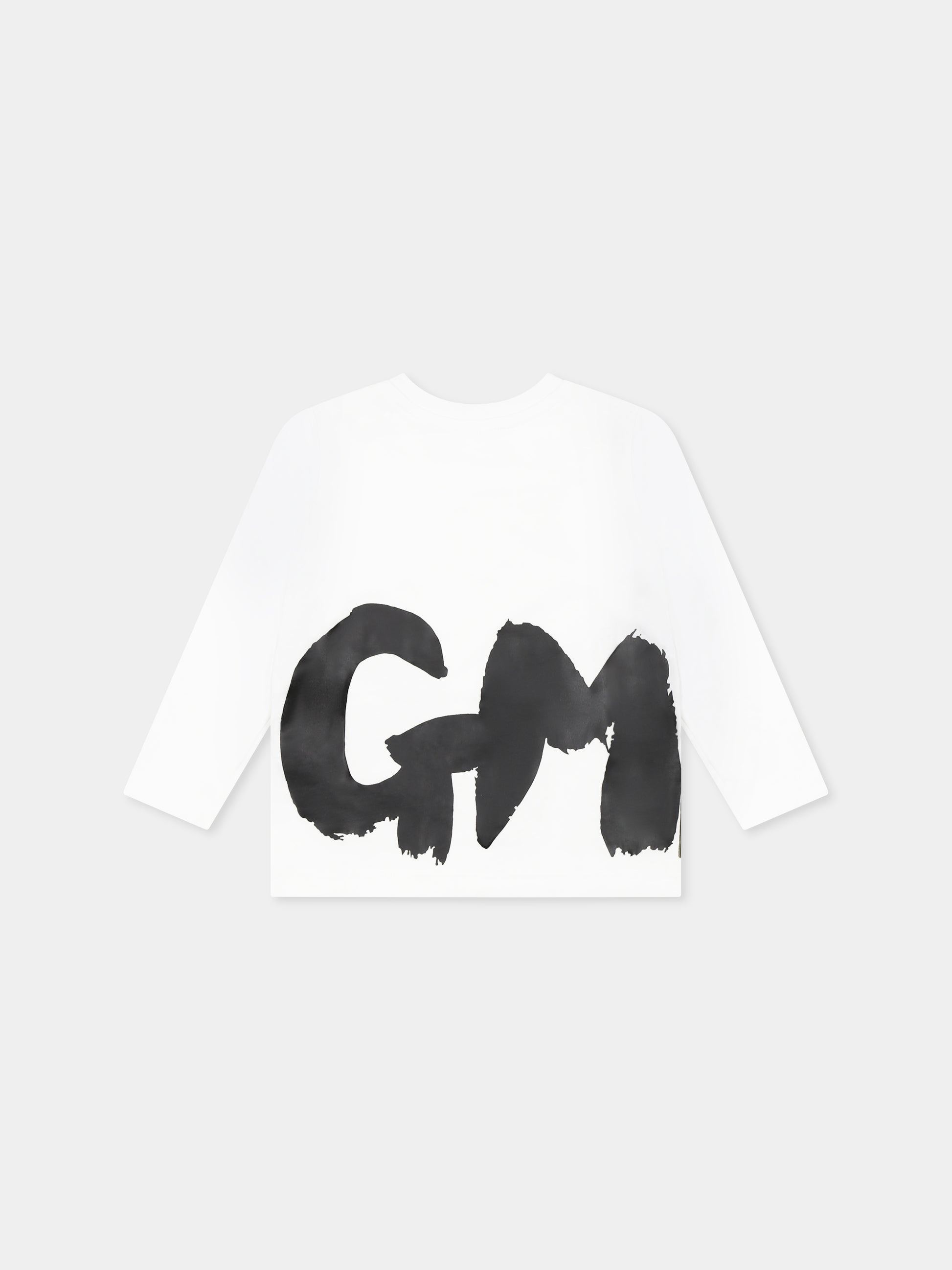 T-shirt bianca per neonati con logo,Msgm Kids,F4MSUNTH266 001