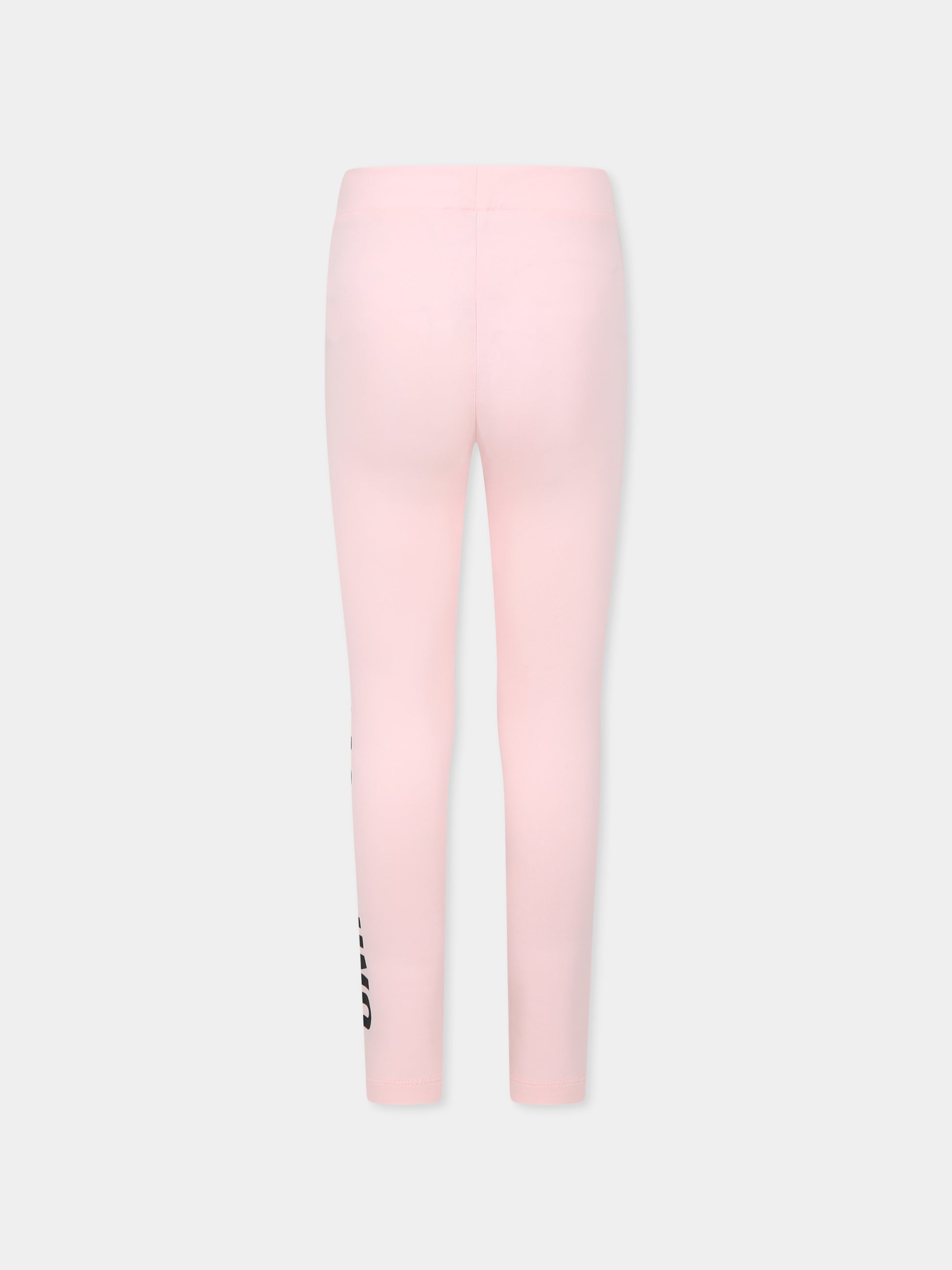 Leggings rosa per bambina con logo,Moschino Kids,HDP067 LBA11 50209