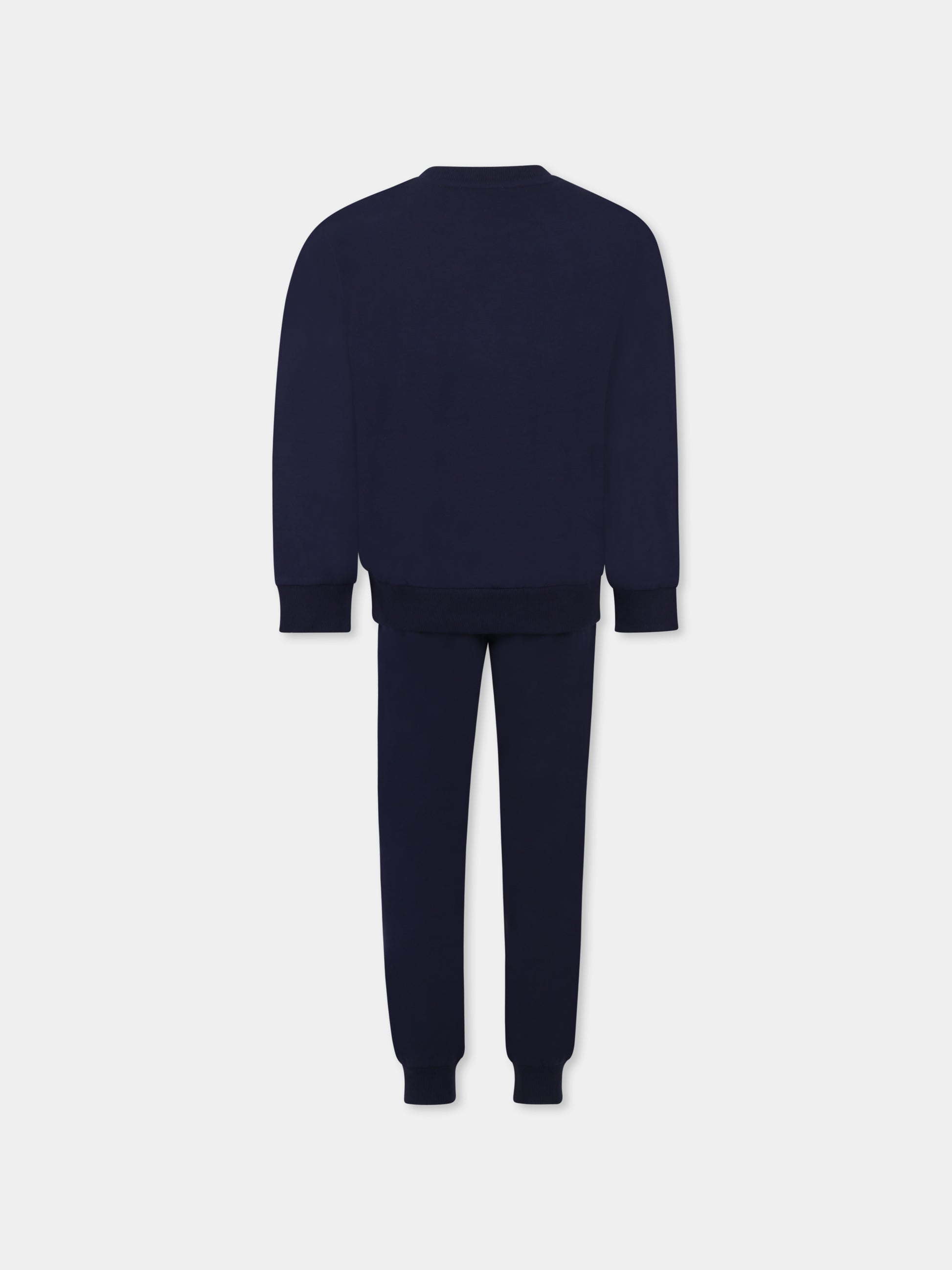 Completo blu per bambini con logo,Moschino Kids,HUK045 LDA21 40016