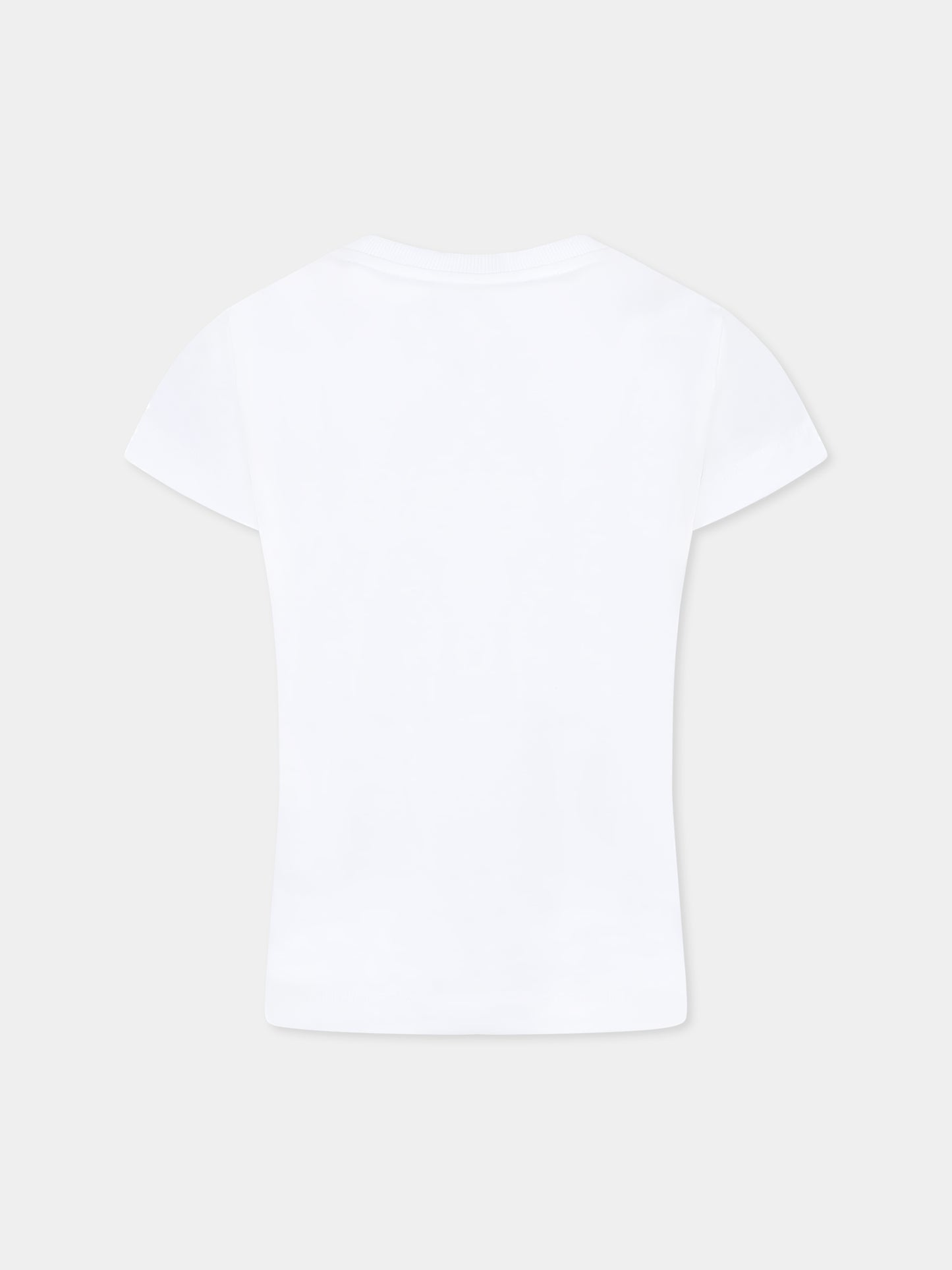 T-shirt bianca per bambini con logo,Moschino Kids,HUM052 LBA24 10101