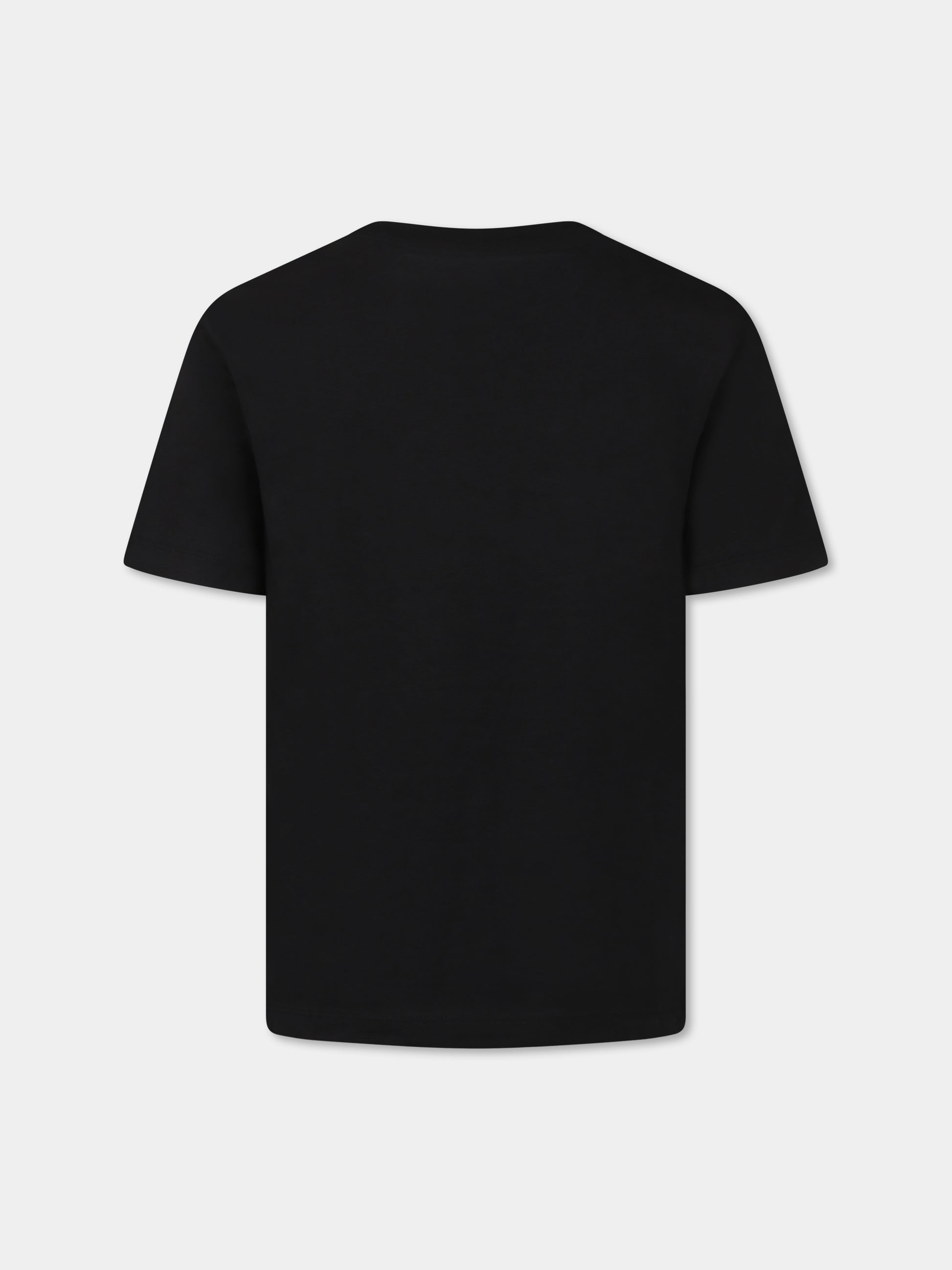 T-Shirt nera per bambino con logo,Calvin Klein Kids,IU0IU00682 BEH