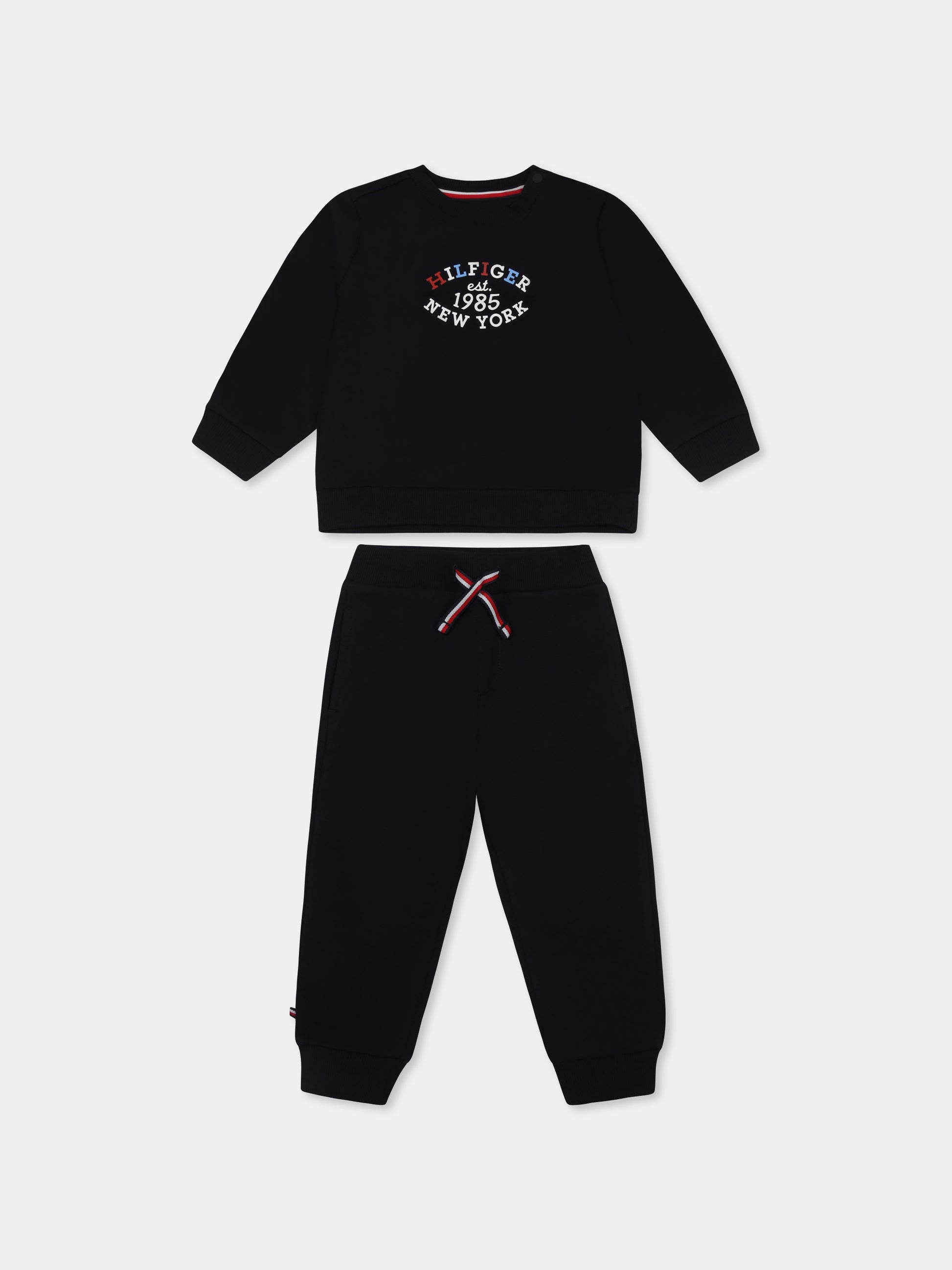 Completo blu per neonato con logo e bandierina,Tommy Hilfiger Junior,KN0KN01863 DW5