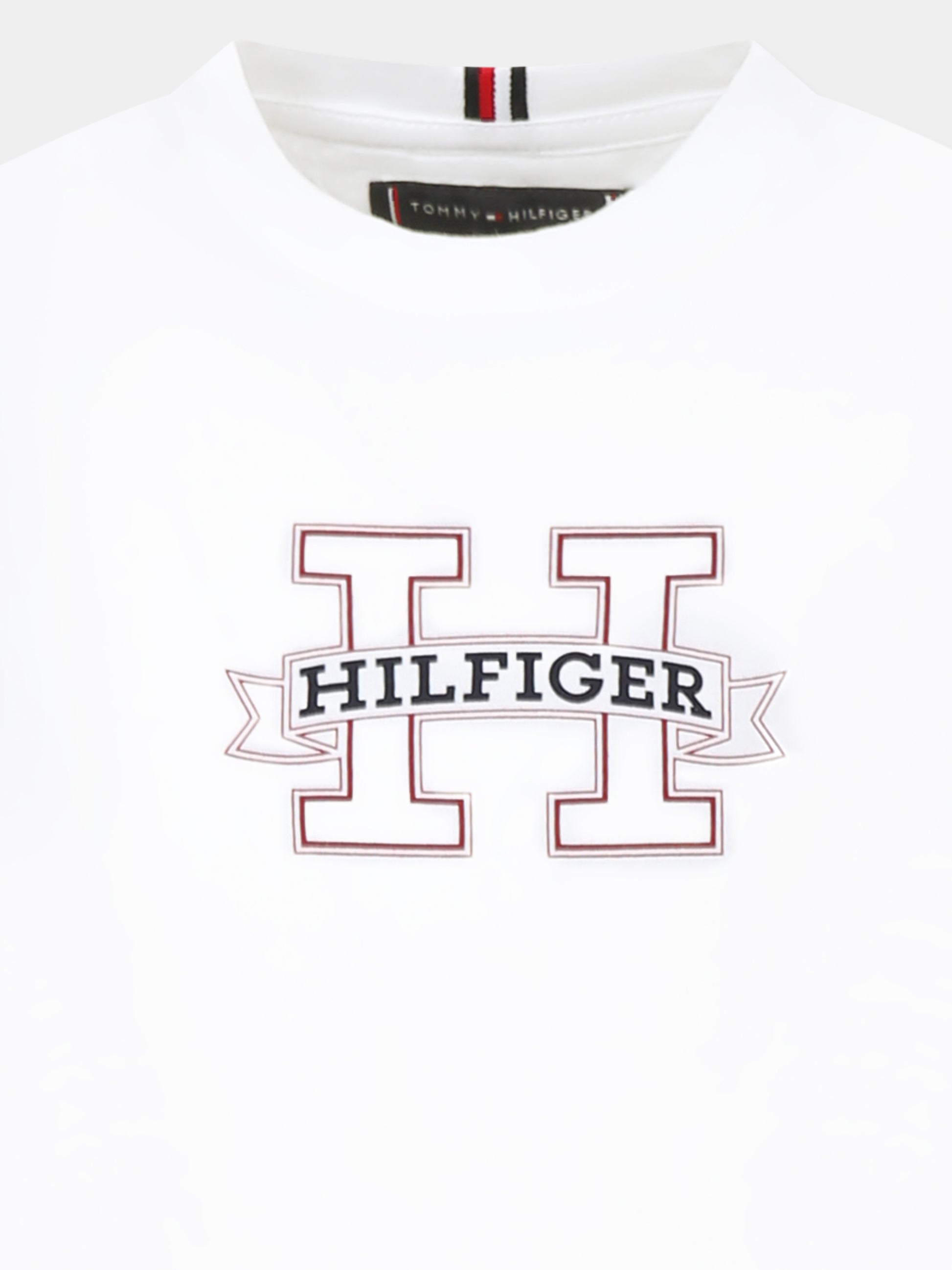 T-shirt bianca per bambino con logo,Tommy Hilfiger Junior,KB0KB09028 YBR