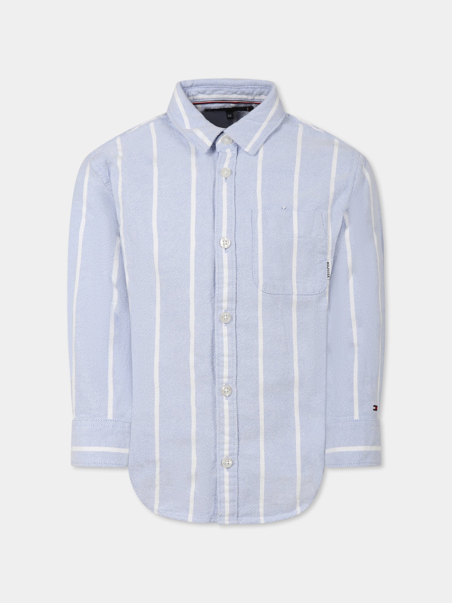 Chemise bleu clair pour garçon avec drapeau