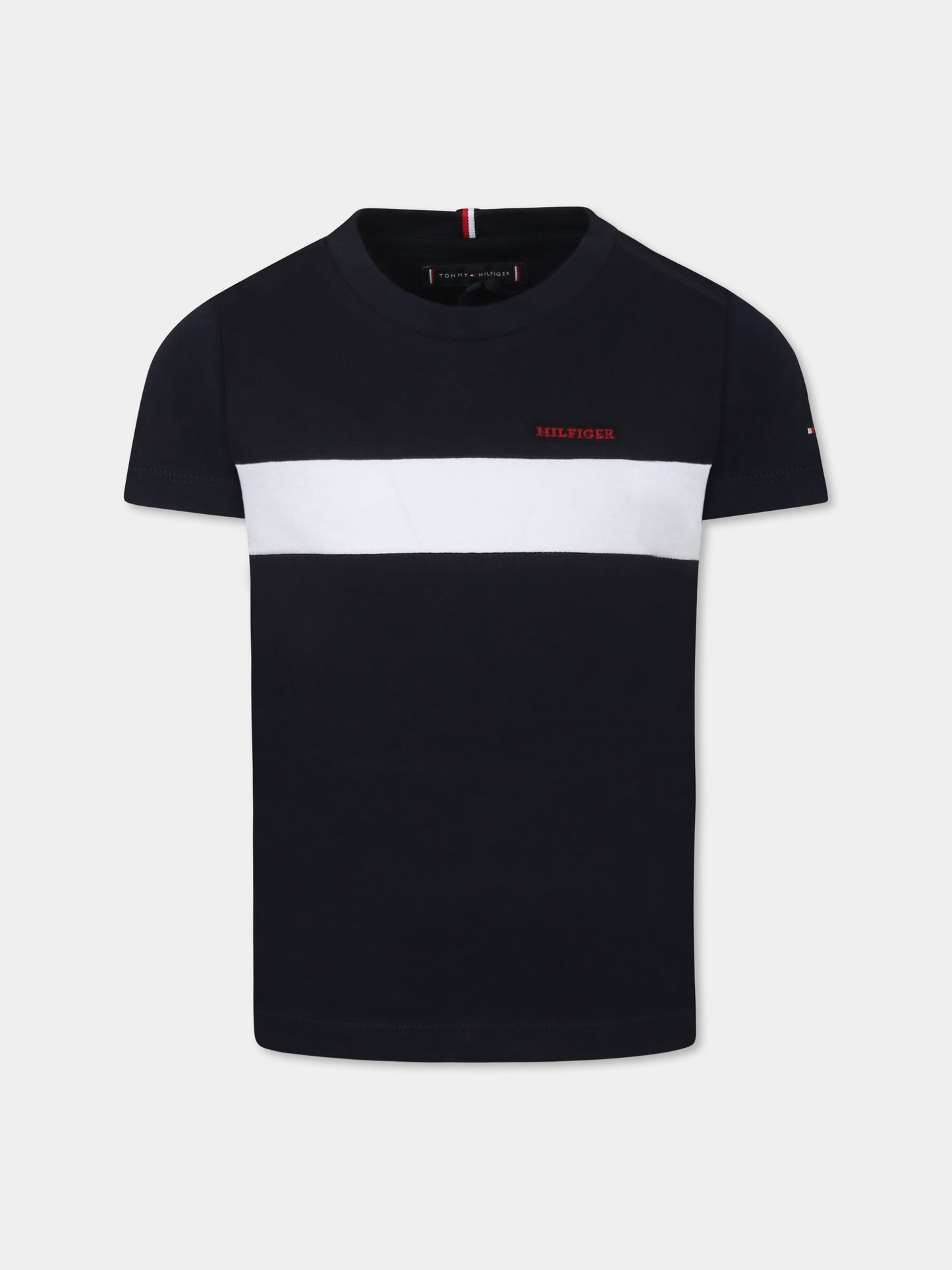 T-shirt blu per bambino con logo,Tommy Hilfiger Junior,KB0KB09142 DW5