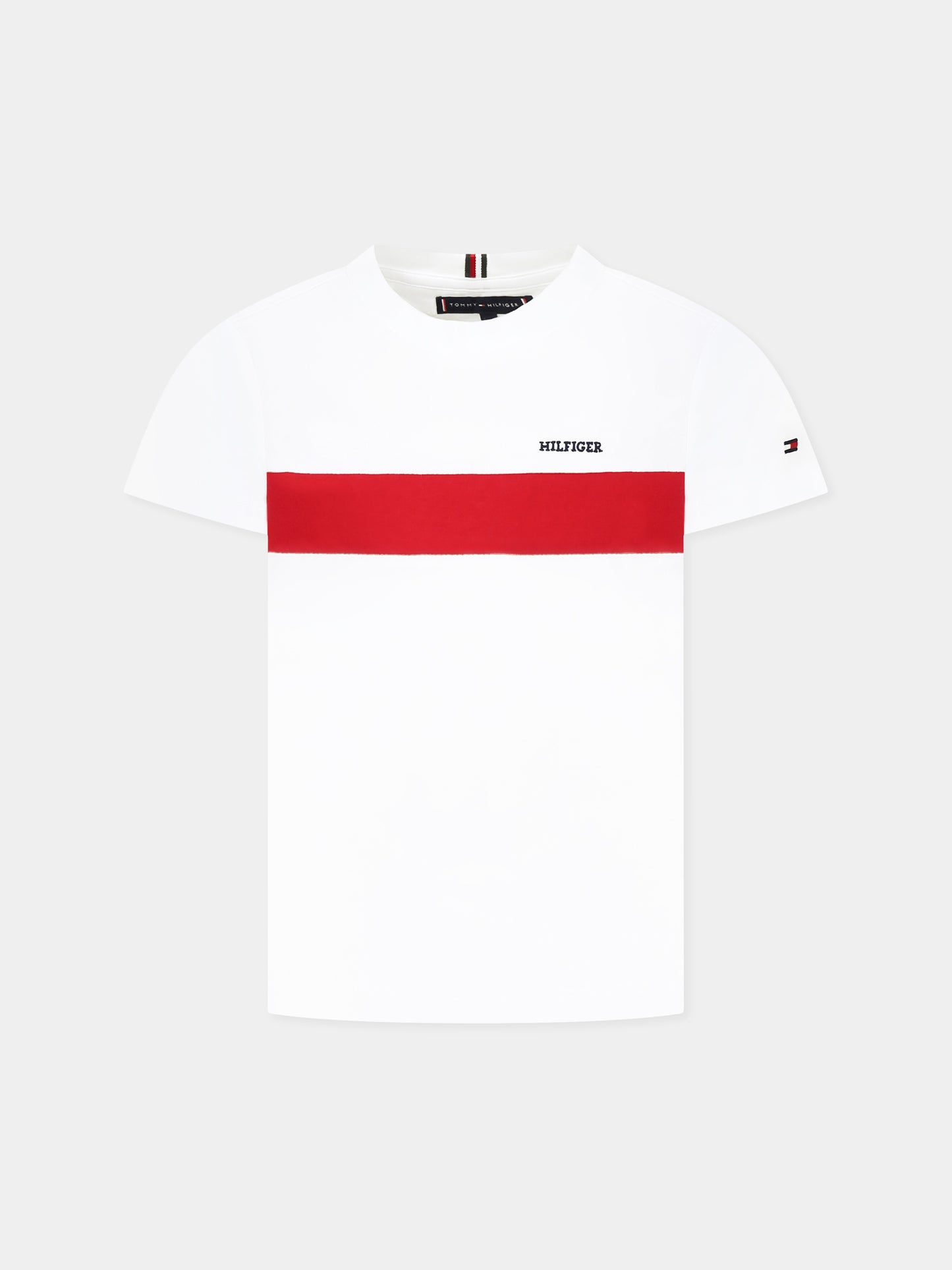 T-shirt blanc pour garçon avec logo