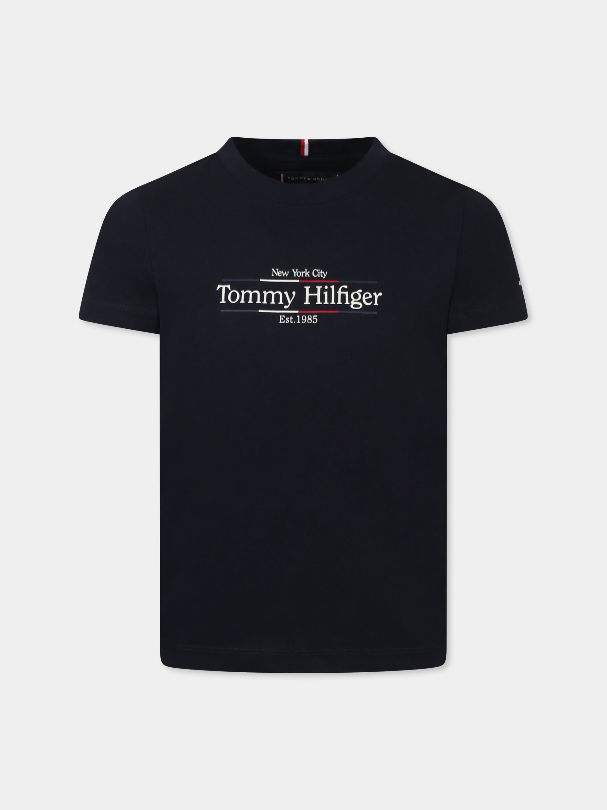 T-shirt blu per bambino con logo,Tommy Hilfiger Junior,KB0KB09158 DW5