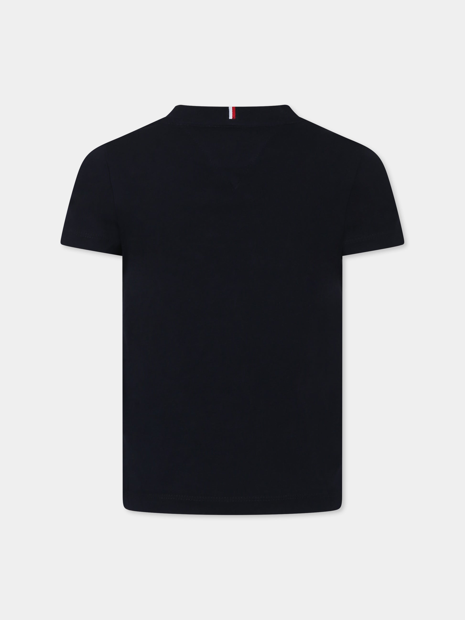 T-shirt blu per bambino con logo,Tommy Hilfiger Junior,KB0KB09158 DW5