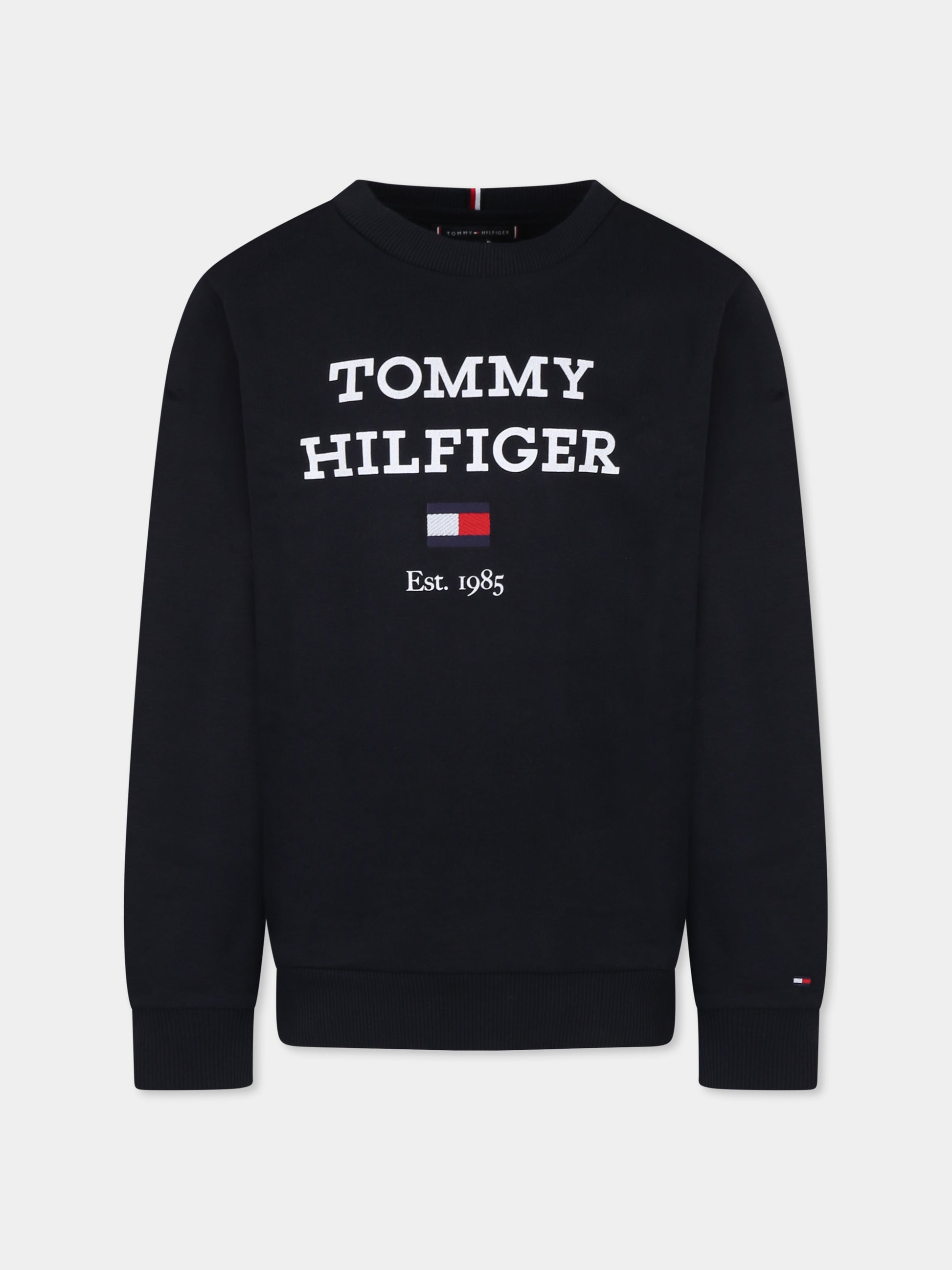 Felpa blu per bambino con logo,Tommy Hilfiger Junior,KB0KB08713 DW5