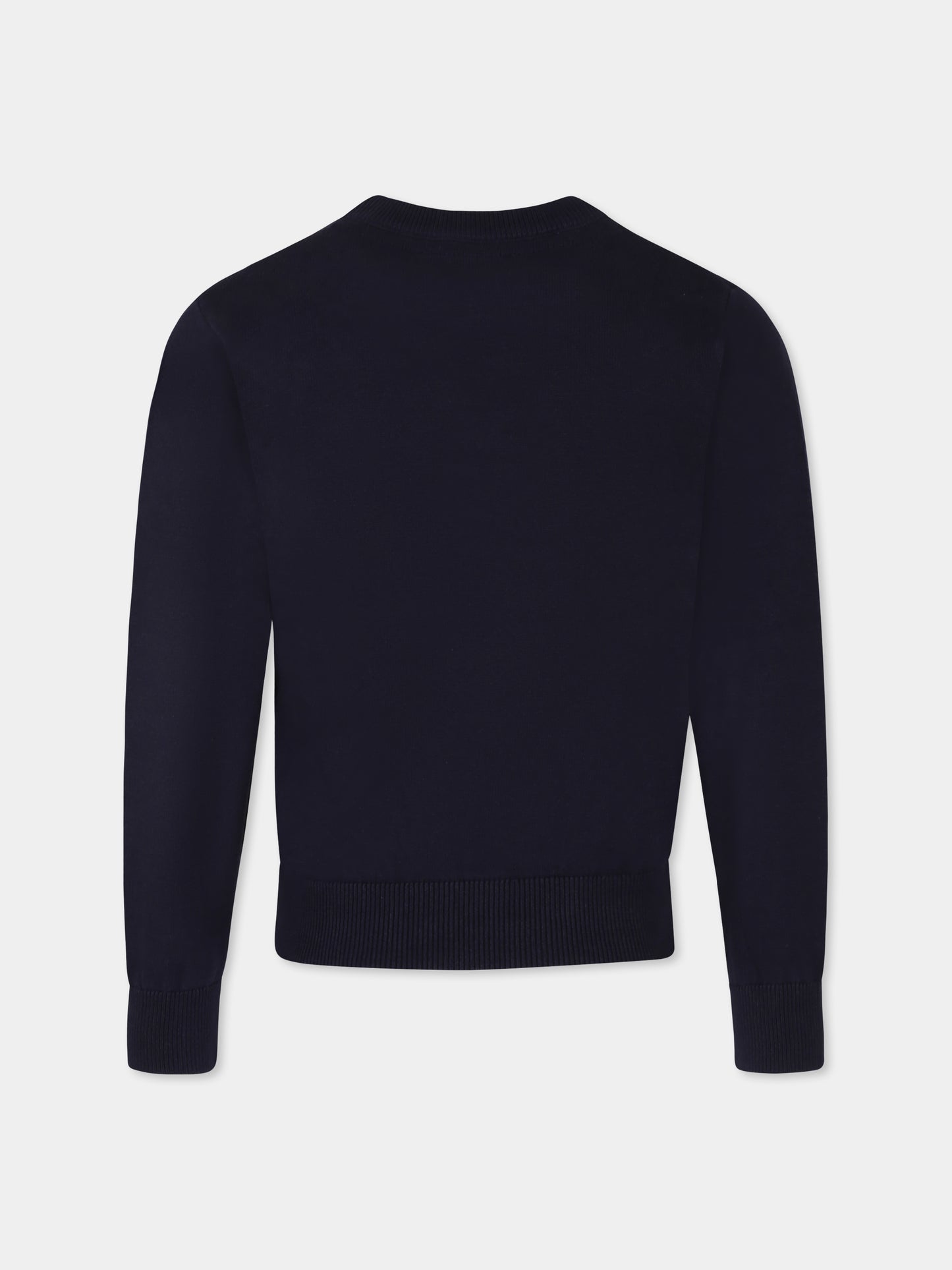 Maglione blu per bambino con logo,Trussardi Junior,TBP25023MA BLUE NAVY