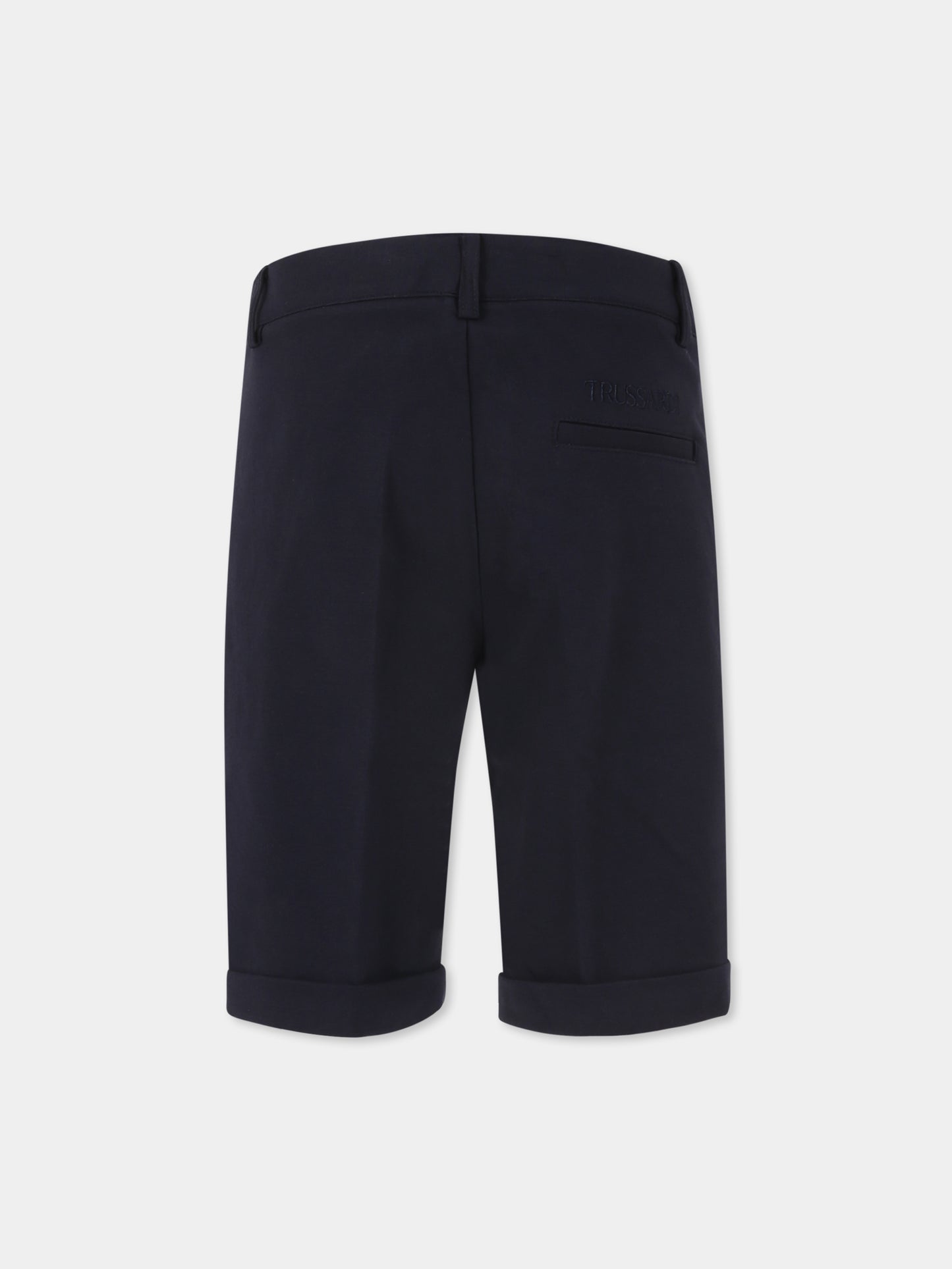 Shorts blu per neonato con logo,Trussardi Junior,TBP25028BE BLUE NAVY