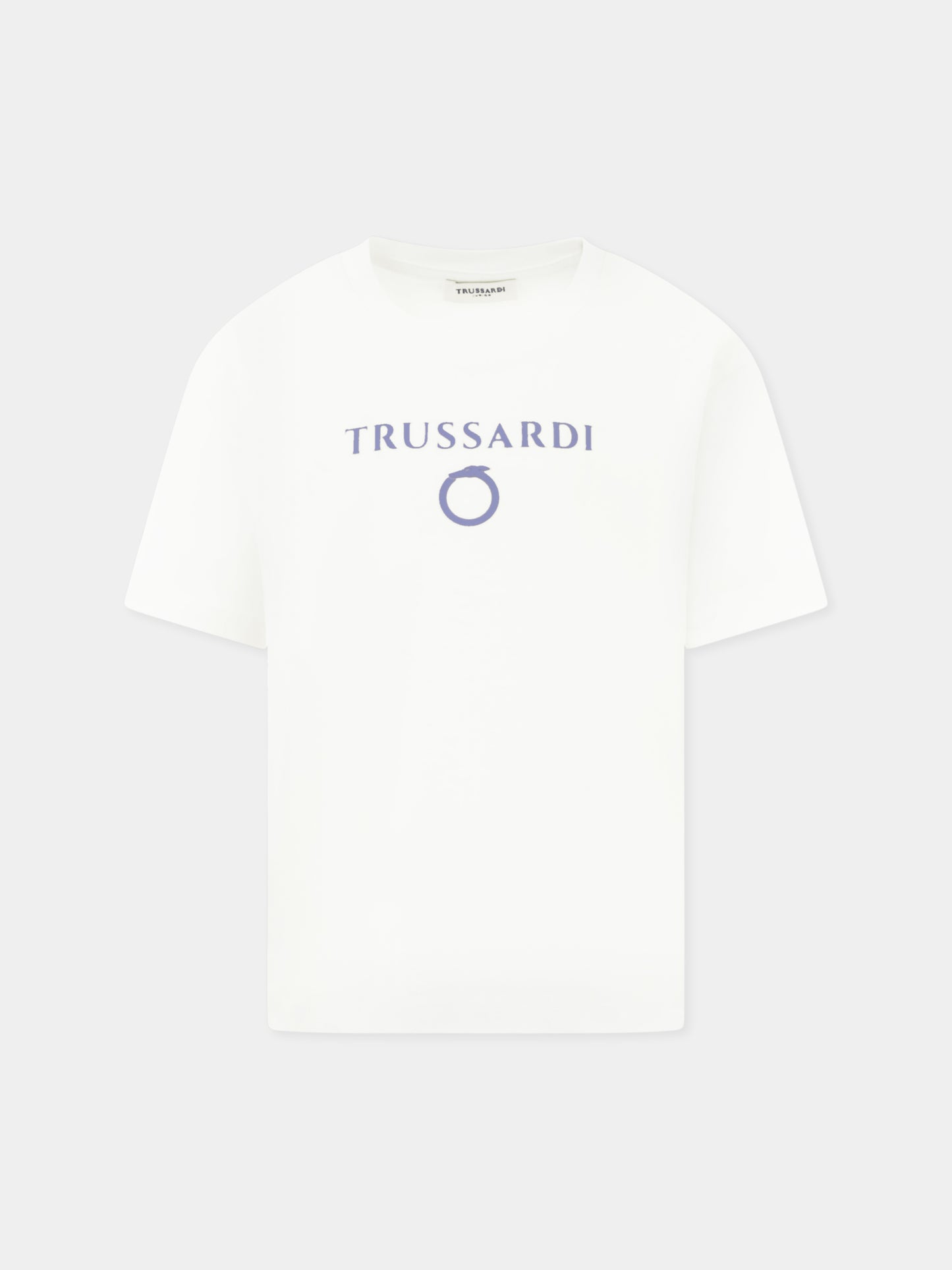 T-shirt blanc pour garçon avec logo