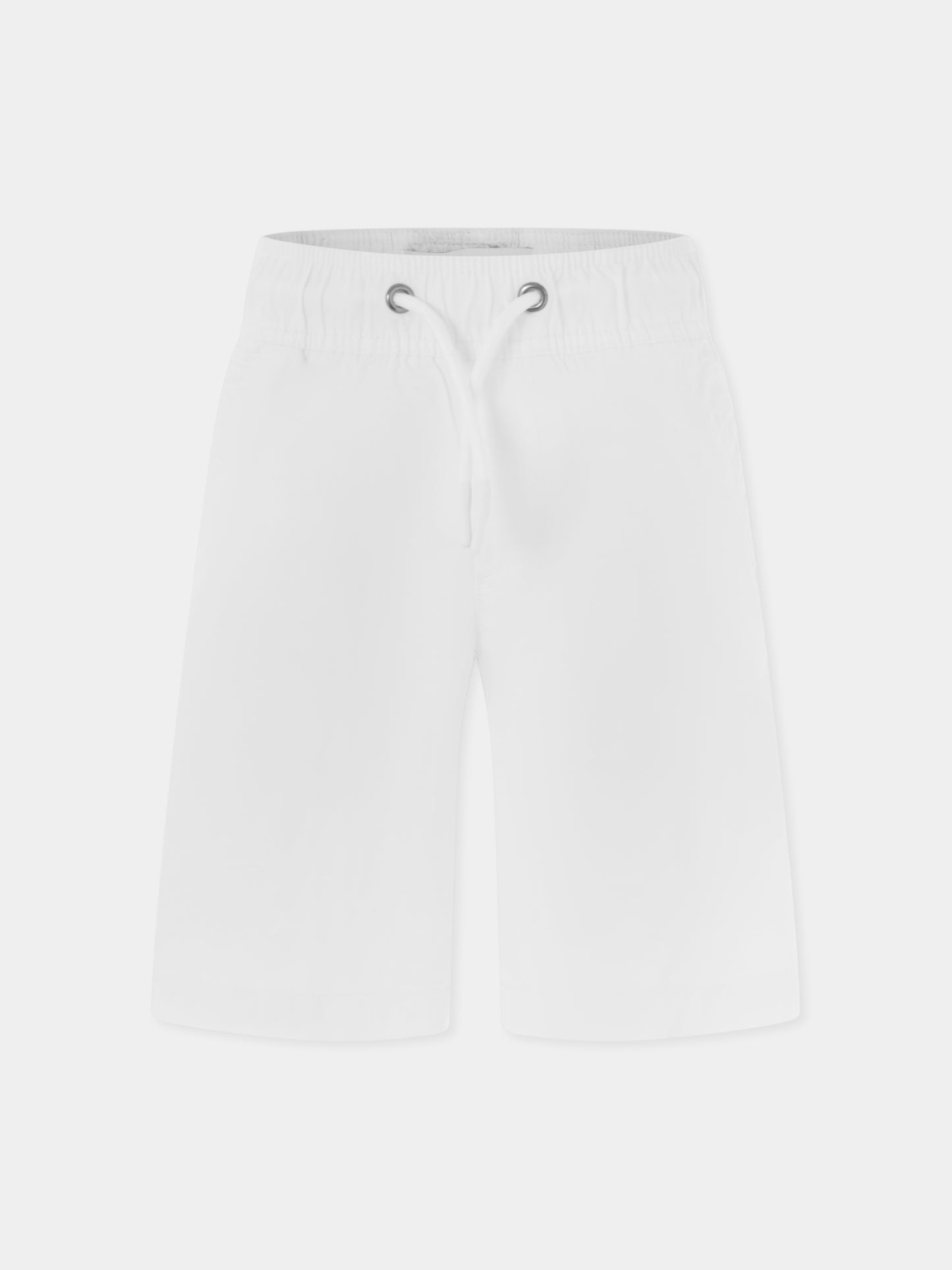 Short blanc pour garçon avec logo