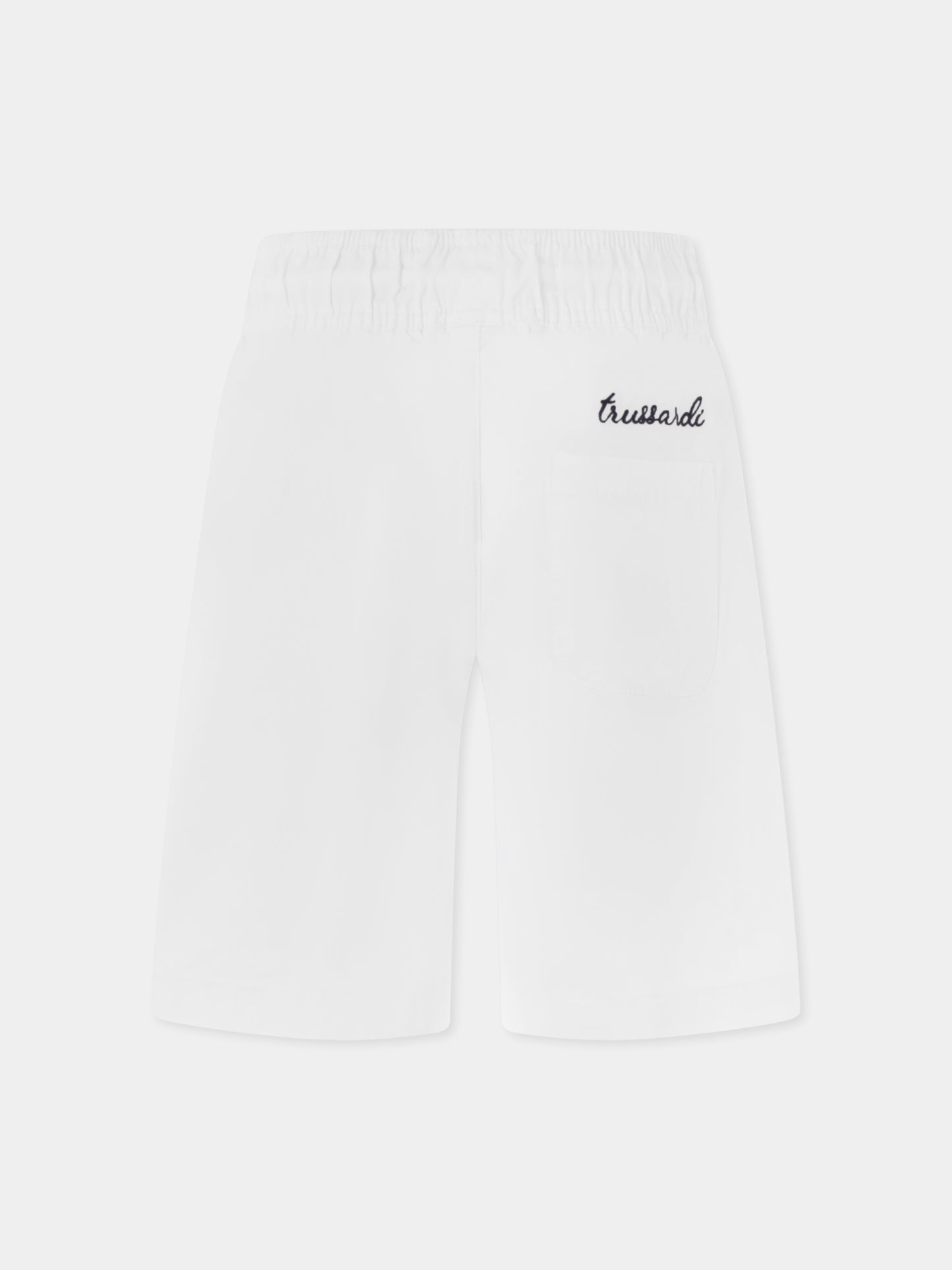 Short blanc pour garçon avec logo