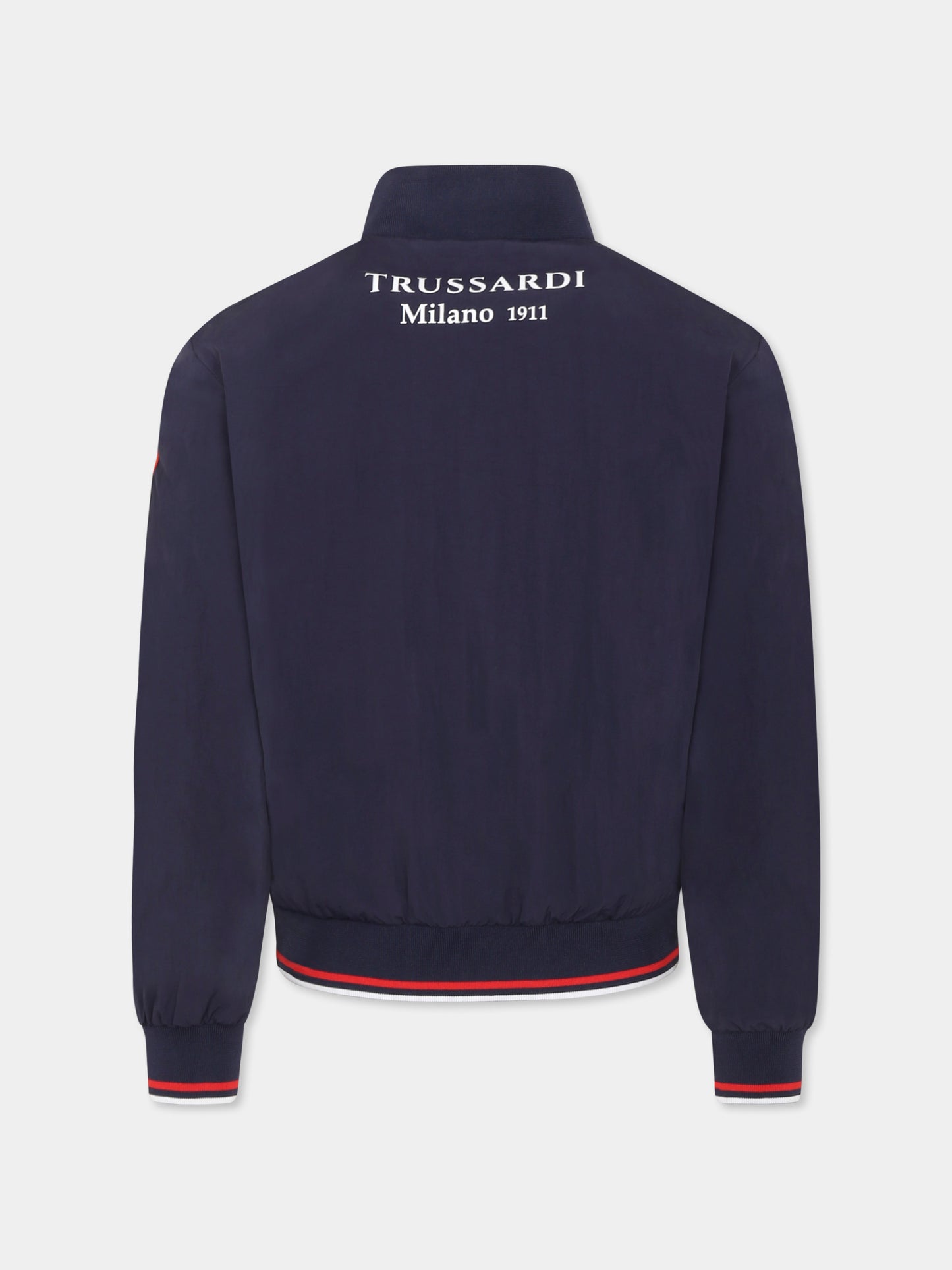 Veste coupe à vent bleue pour garçon avec logo