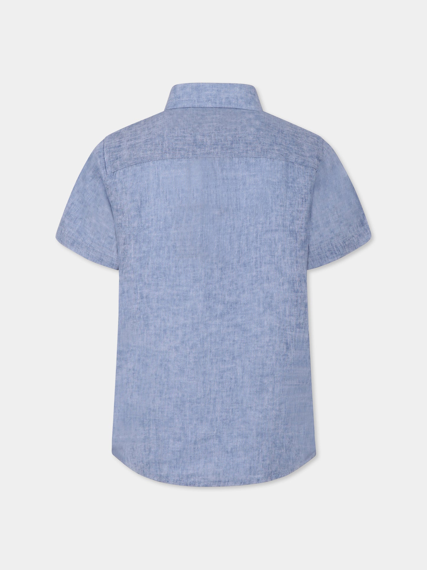 Camicia azzurra per bambino con logo,Trussardi Junior,TBP25087CA AZURE DUST