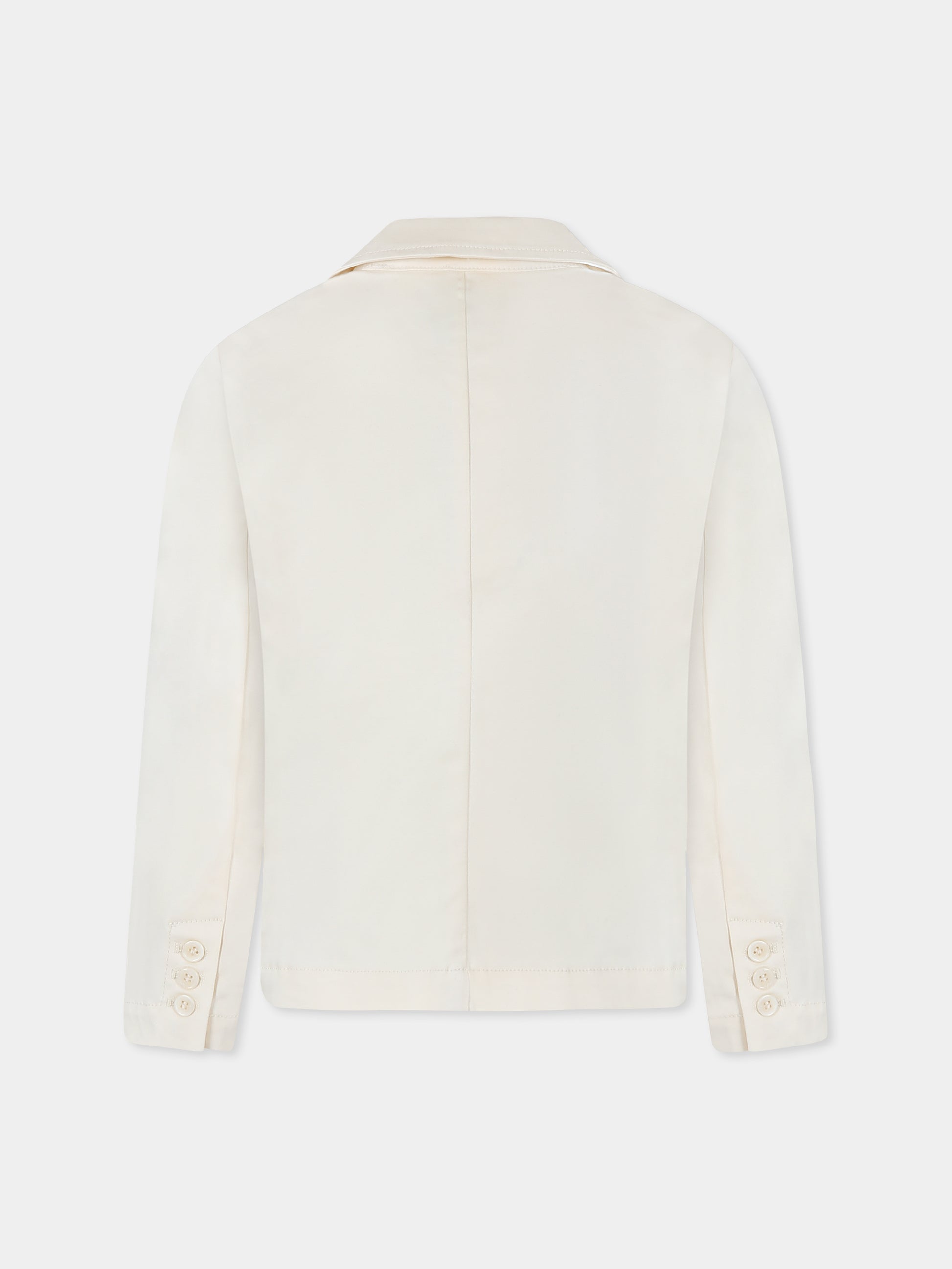 Giacca avorio per bambino con logo,Trussardi Junior,TBP25089GC BUTTER