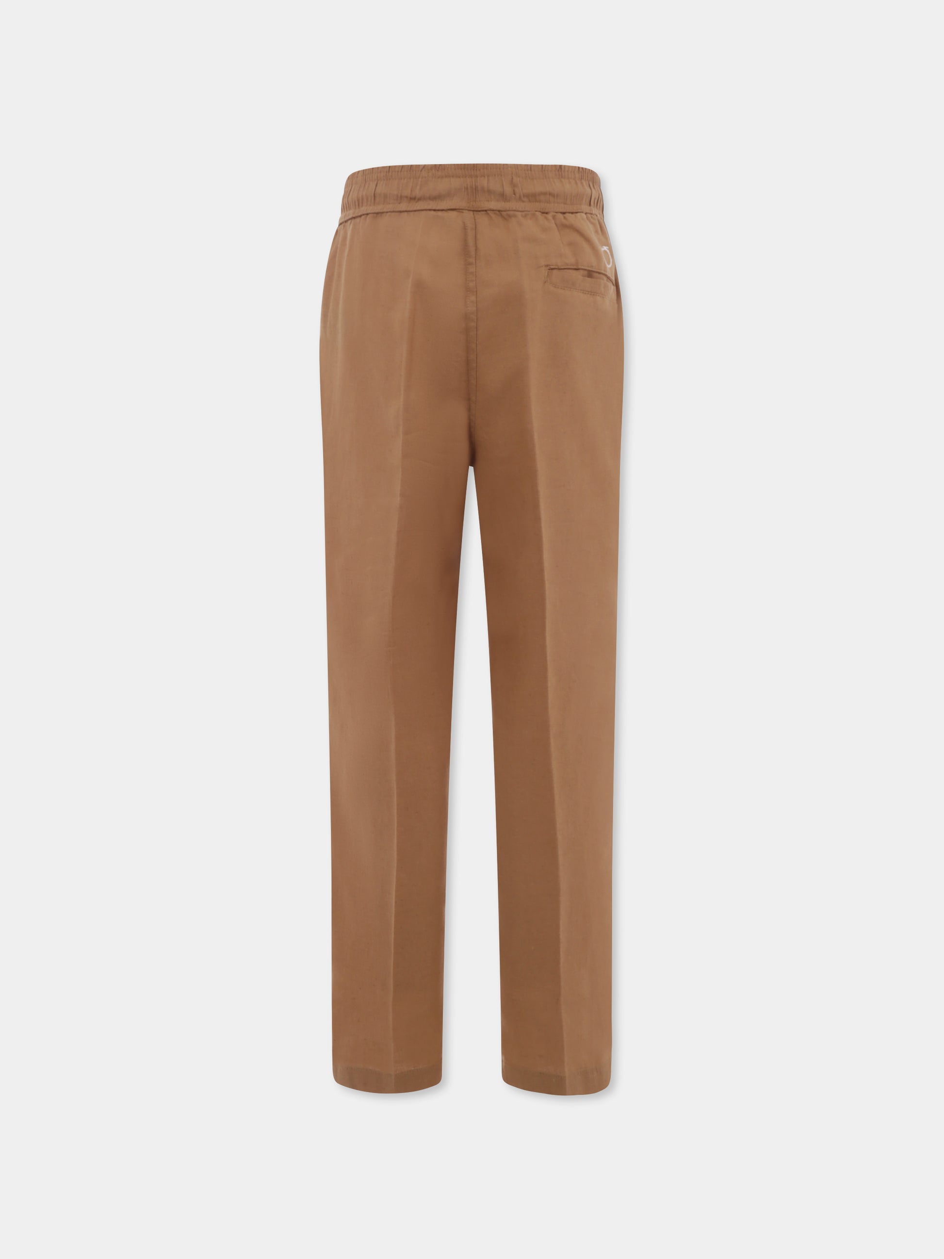 Pantaloni beige per bambino con logo,Trussardi Junior,TBP25094PA BEIGE MOICA