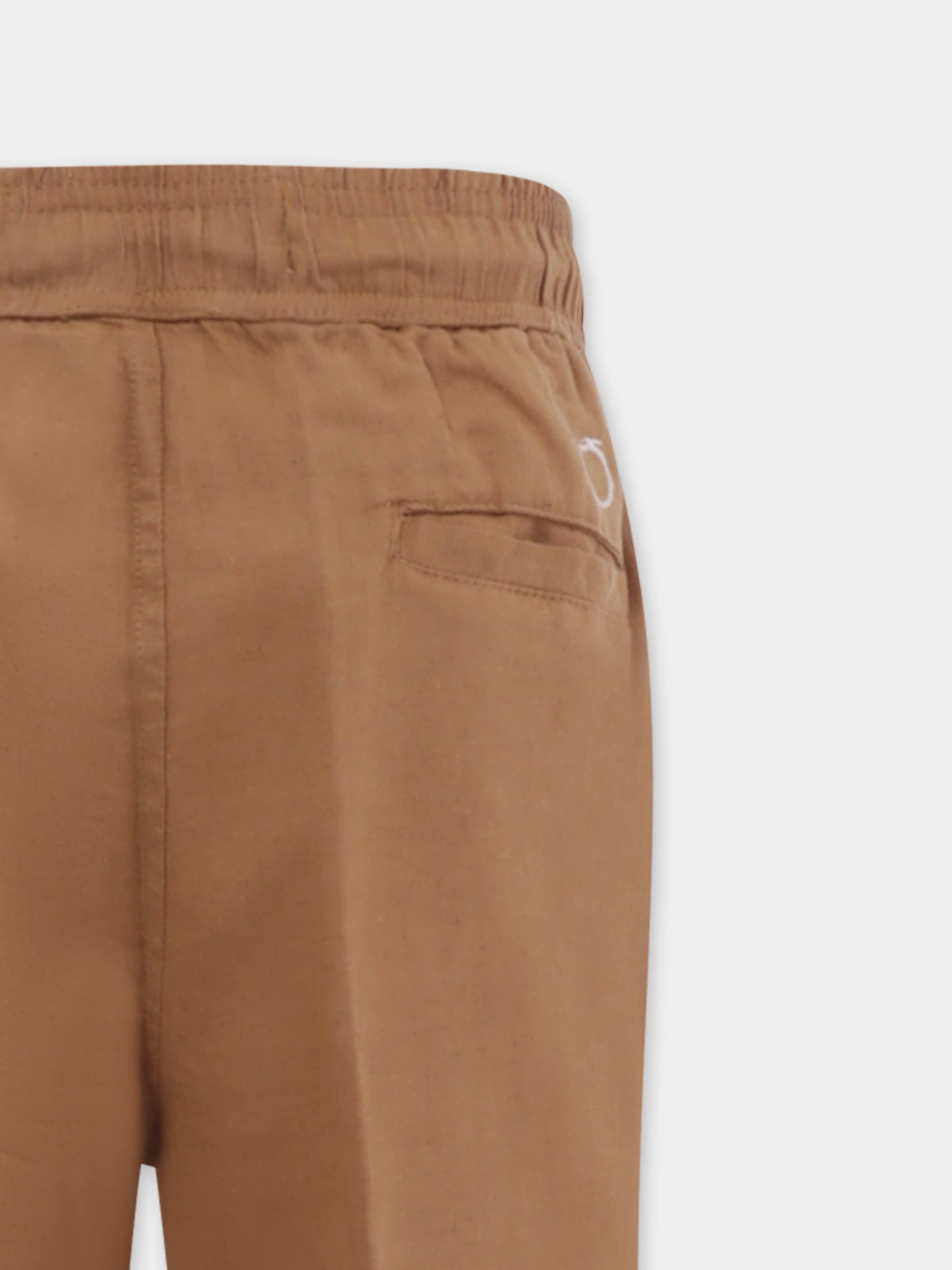 Pantaloni beige per bambino con logo,Trussardi Junior,TBP25094PA BEIGE MOICA