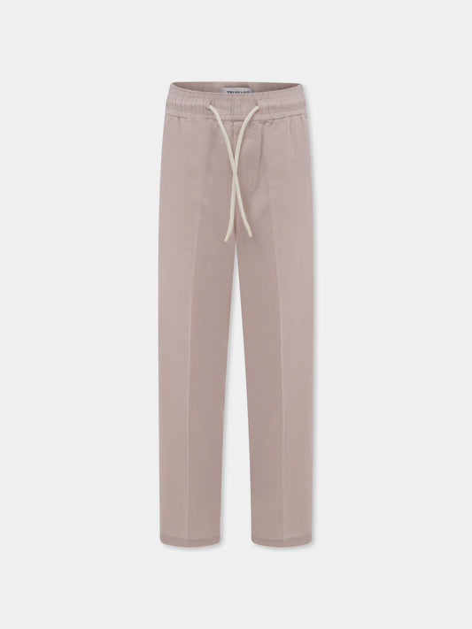 Pantaloni avorio per bambino con logo,Trussardi Junior,TBP25094PA BEIGE LIGHT