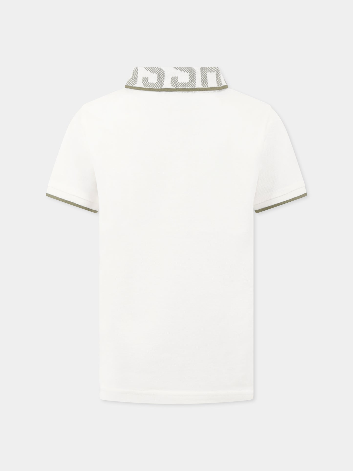 Polo bianca per bambino con logo,Trussardi Junior,TBP25122PO OFF-WHITE