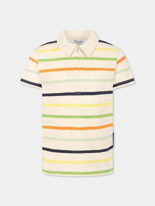Polo multicolor per bambino,Trussardi Junior,TBP25126PO BUTTER MULTI STRIPES
