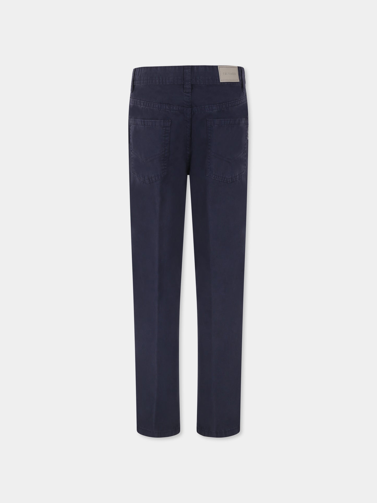 Pantaloni blu per bambino con logo,Trussardi Junior,TBP25134PA BLUE NAVY