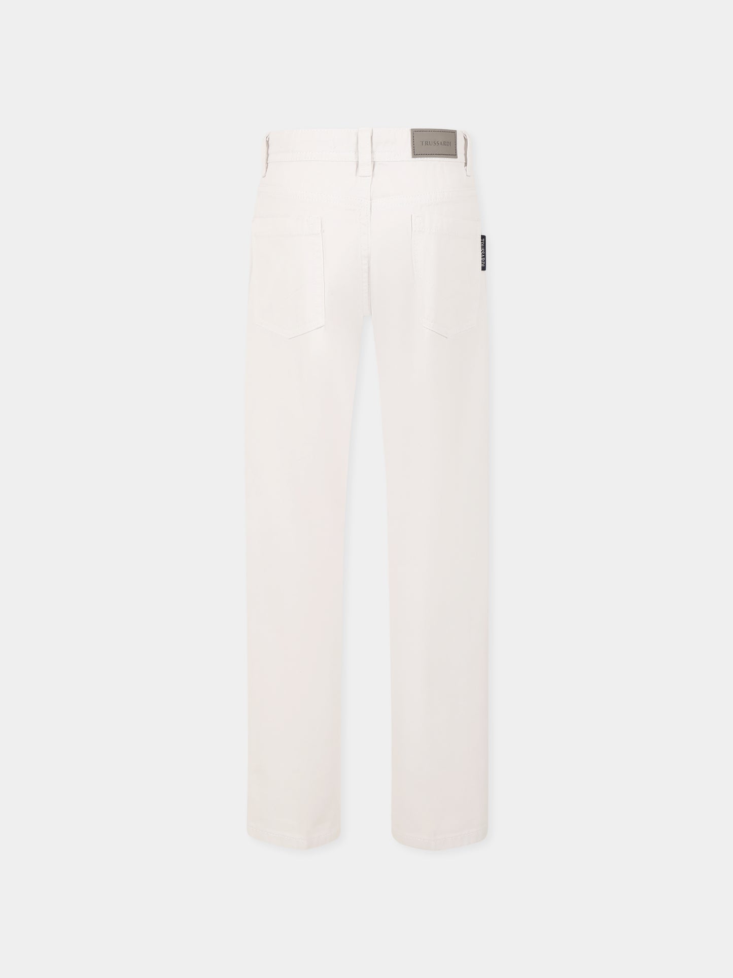 Pantaloni bianchi per bambino con logo,Trussardi Junior,TBP25134PA WHITE