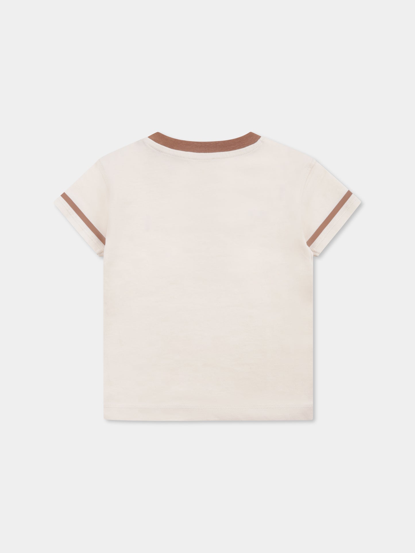 T-shirt avorio per neonato con logo,Trussardi Junior,TIP25033TS BUTTER