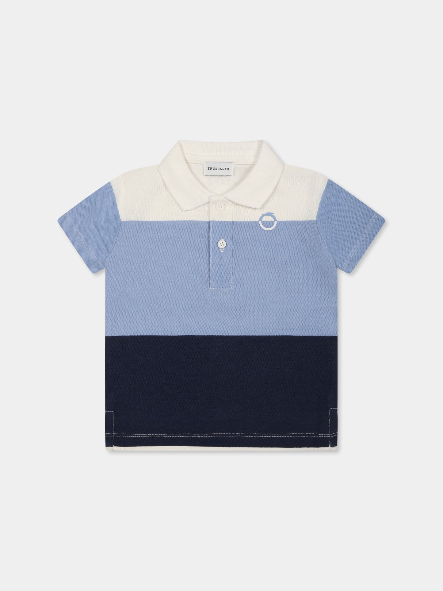 Polo multicolor per neonato con logo,Trussardi Junior,TIP25053PO WHITE