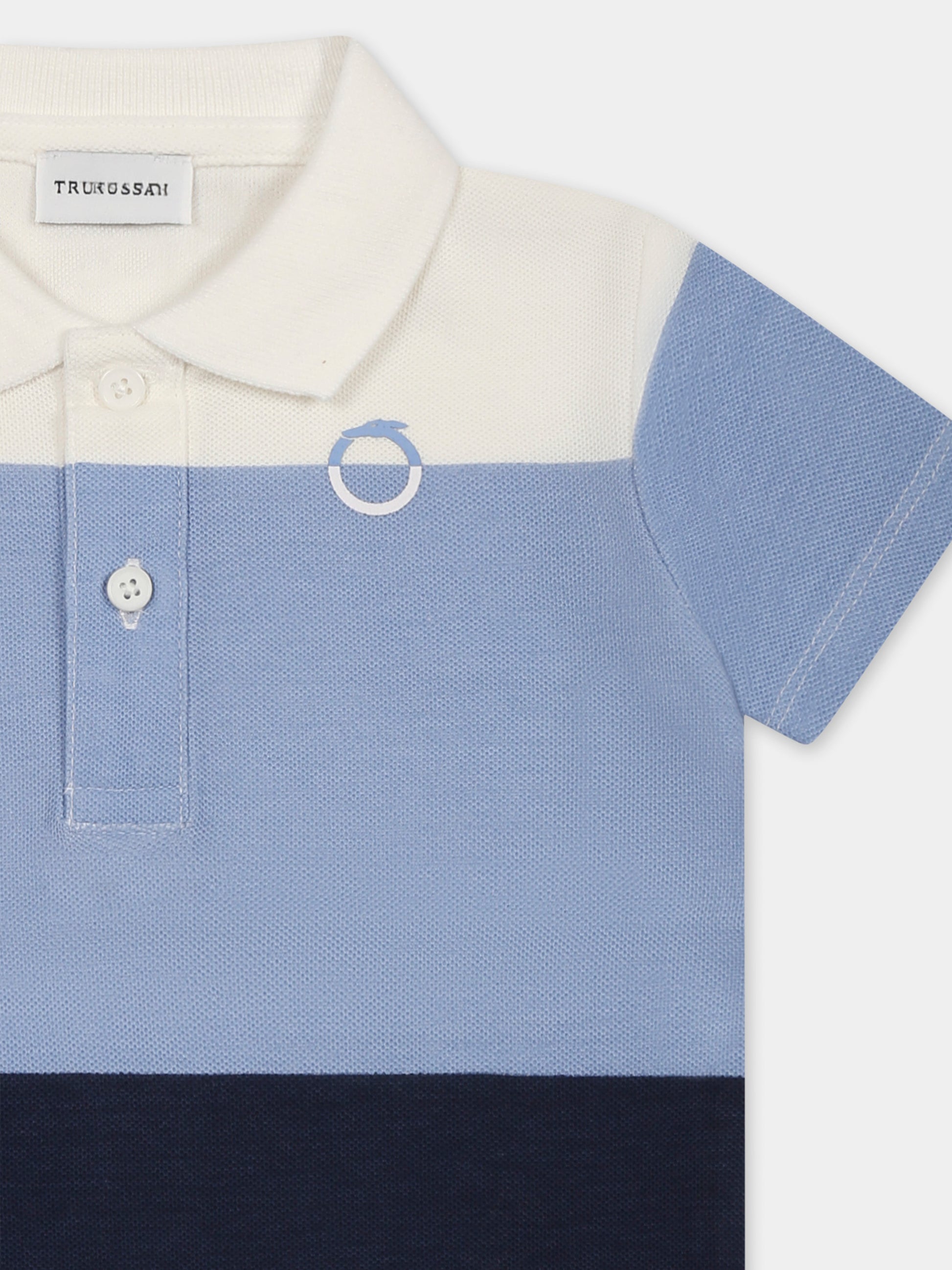 Polo multicolor per neonato con logo,Trussardi Junior,TIP25053PO WHITE