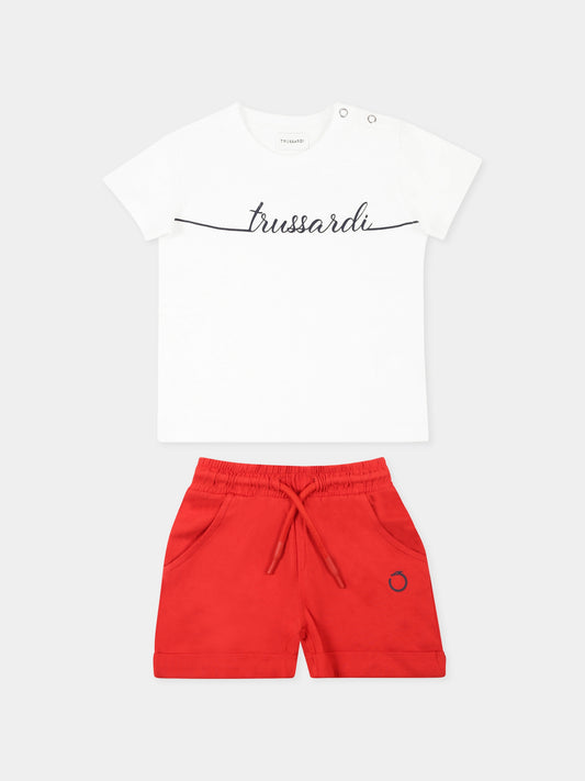 Completo bianco per neonato con logo,Trussardi Junior,TIP25057CJ WHITE